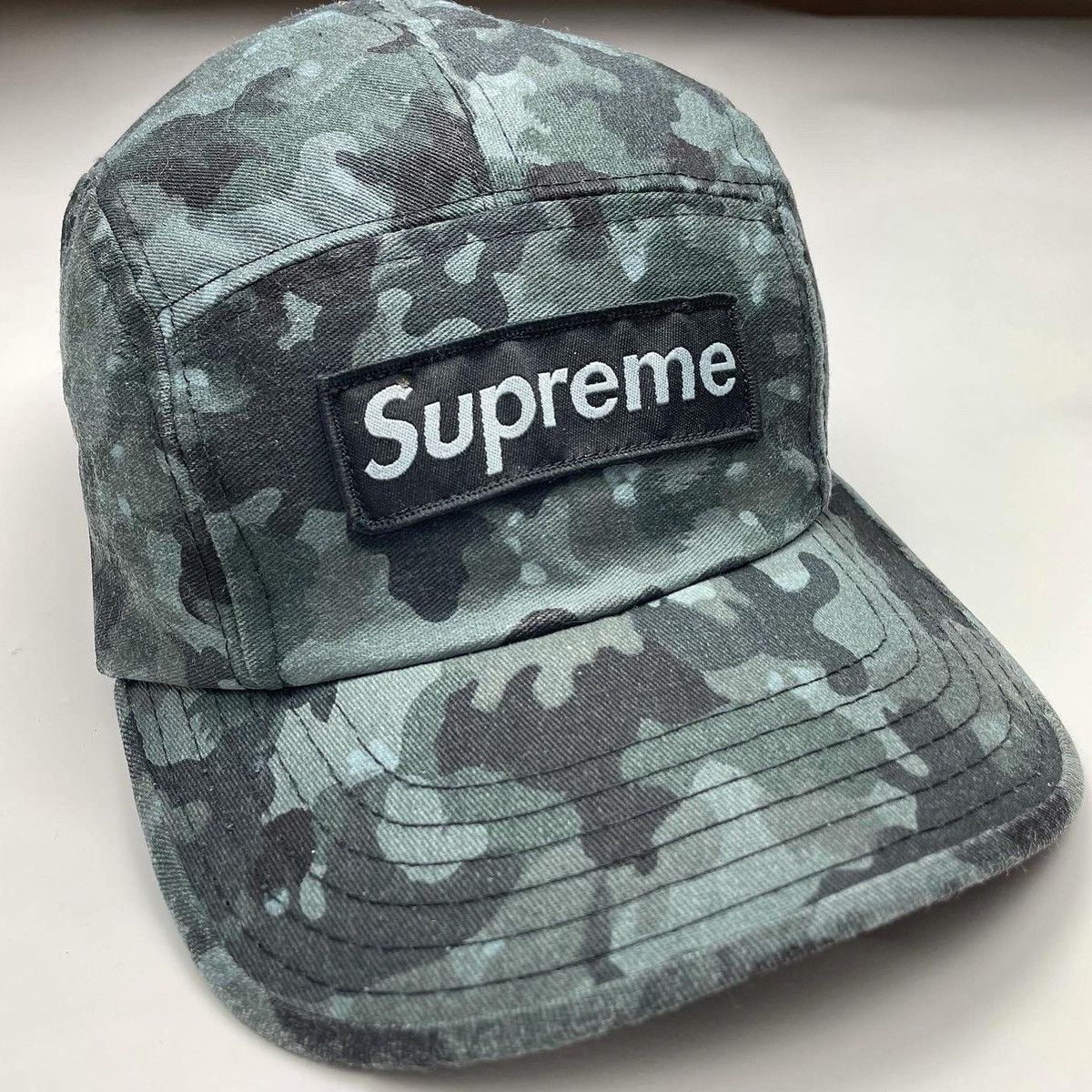 Supreme Camo Camp Cap Front Zip Green Used