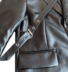 Designer × Vintage Rare retro punk faux leather blazer jacket Size US M / EU 48-50 / 2 - 6 Thumbnail