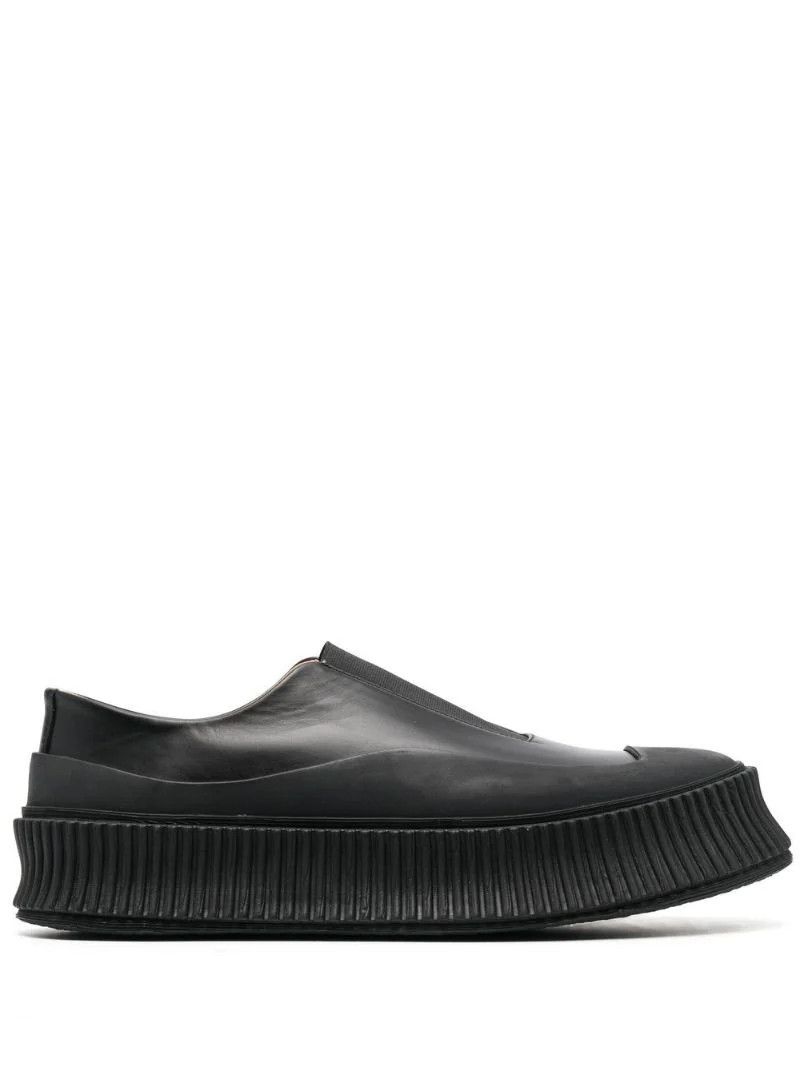 Jil Sander Leather Slip-on Sneakers with Rubber Sole | Grailed