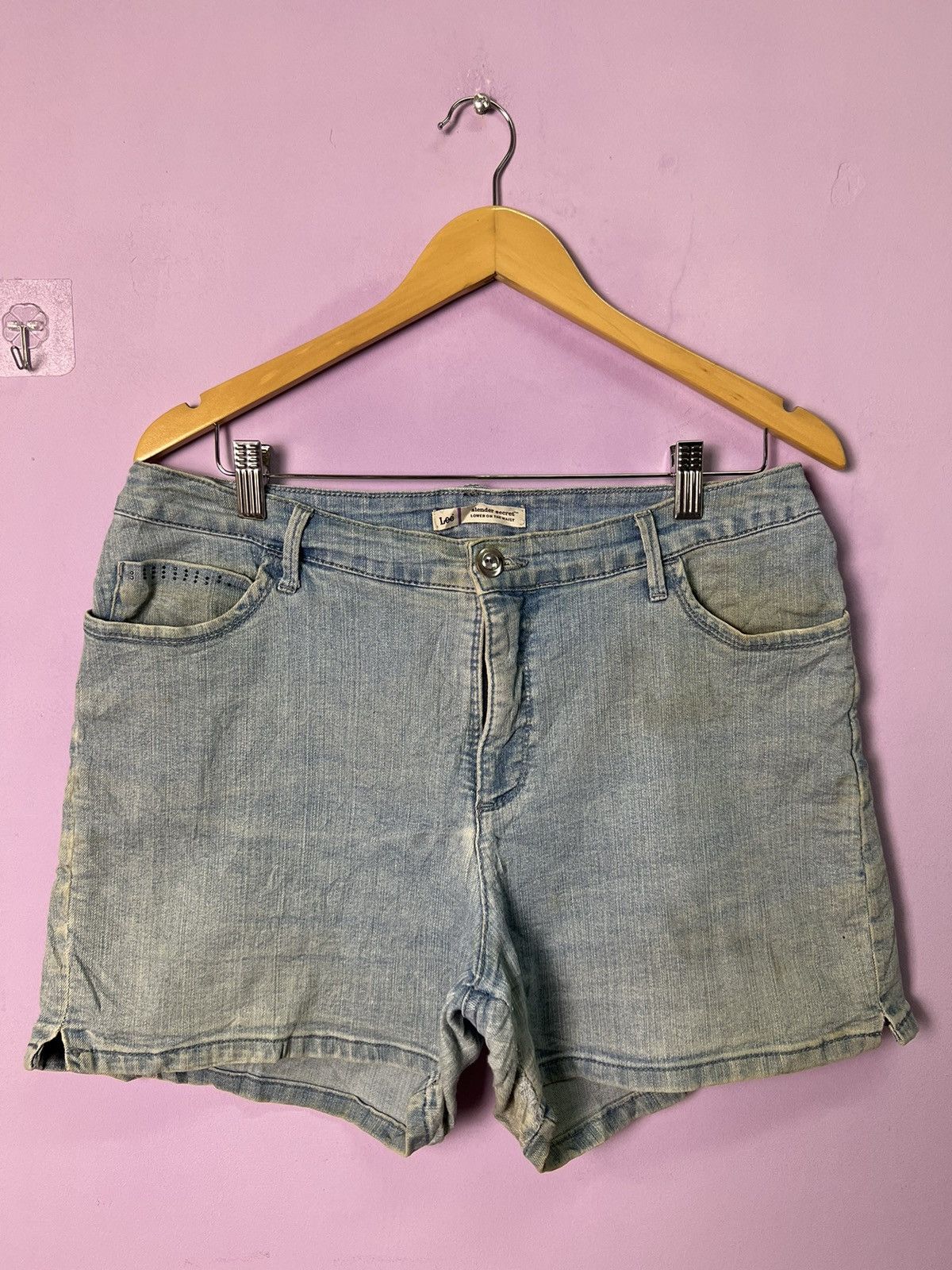 Lee 🔥Vintage Distressed Lee Slender Secret Short Denim Size 34" / US 12 / IT 48 - 3 Thumbnail