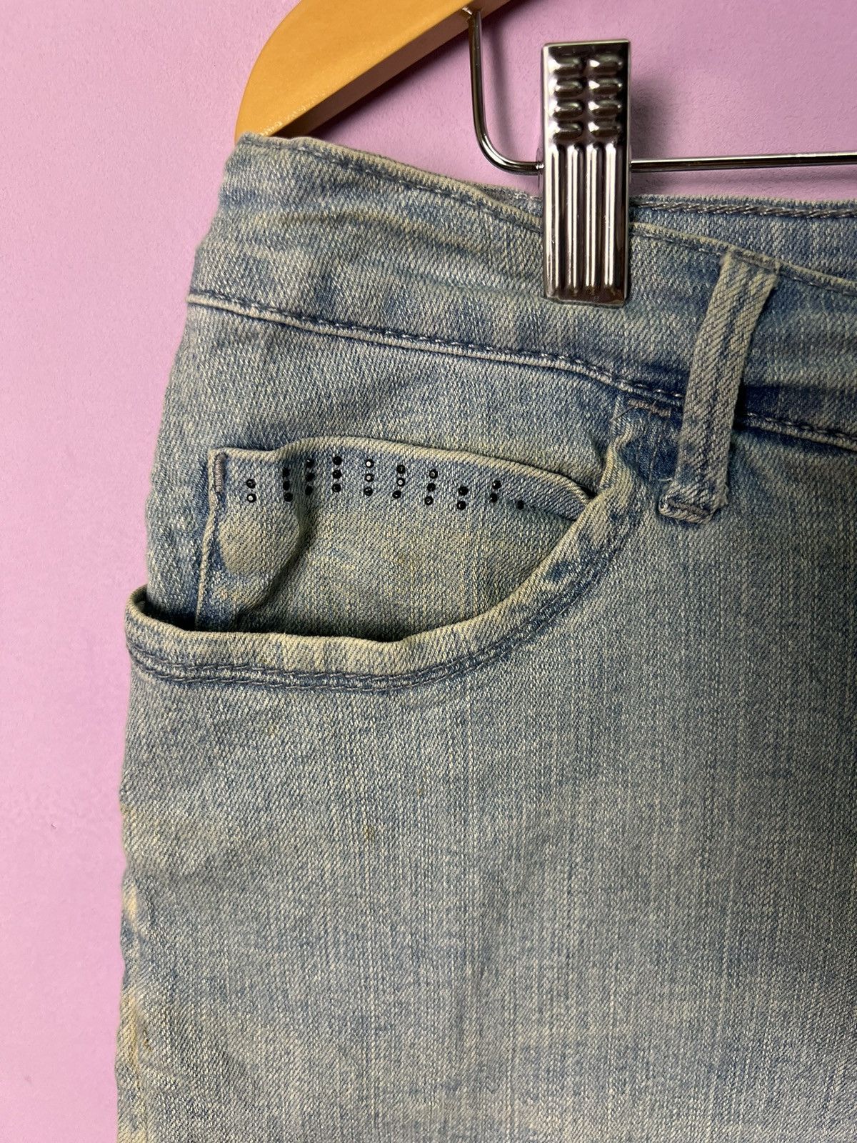 Lee 🔥Vintage Distressed Lee Slender Secret Short Denim Size 34" / US 12 / IT 48 - 7 Thumbnail