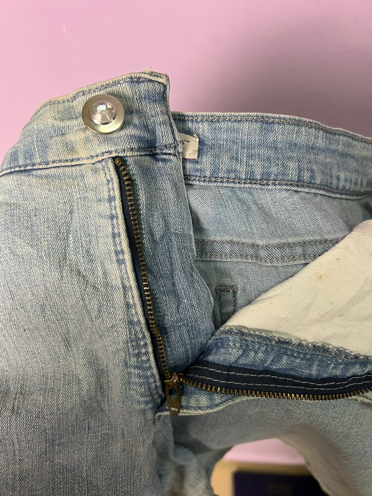 Lee 🔥Vintage Distressed Lee Slender Secret Short Denim Size 34" / US 12 / IT 48 - 11 Thumbnail