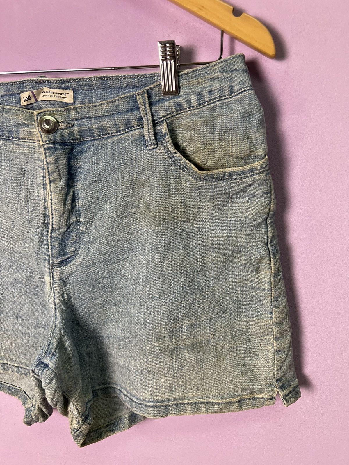 Lee 🔥Vintage Distressed Lee Slender Secret Short Denim Size 34" / US 12 / IT 48 - 4 Thumbnail