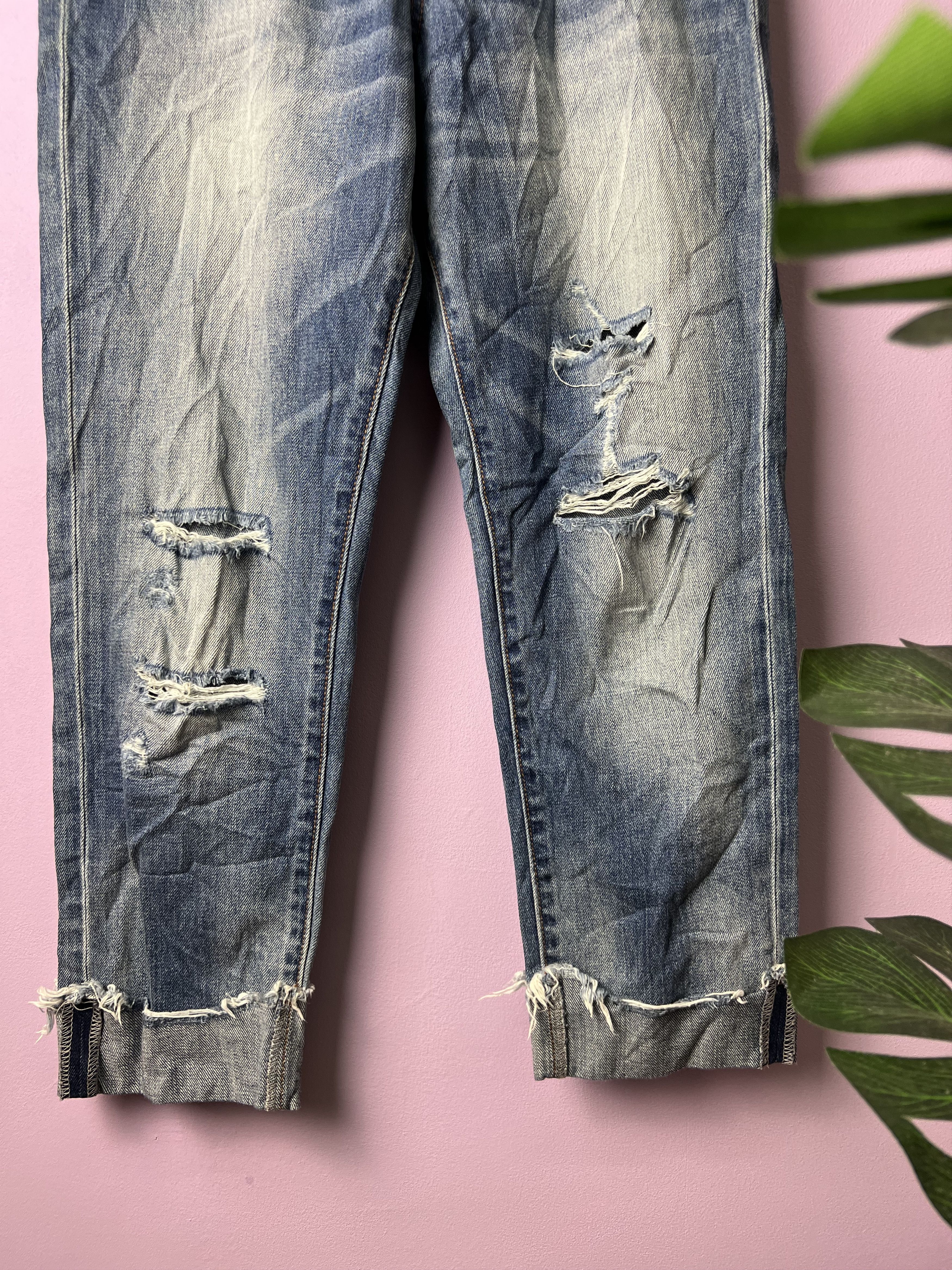 Japanese Brand 🔥Cropped Back Number Distressed Denim Size US 28 / EU 44 - 9 Thumbnail
