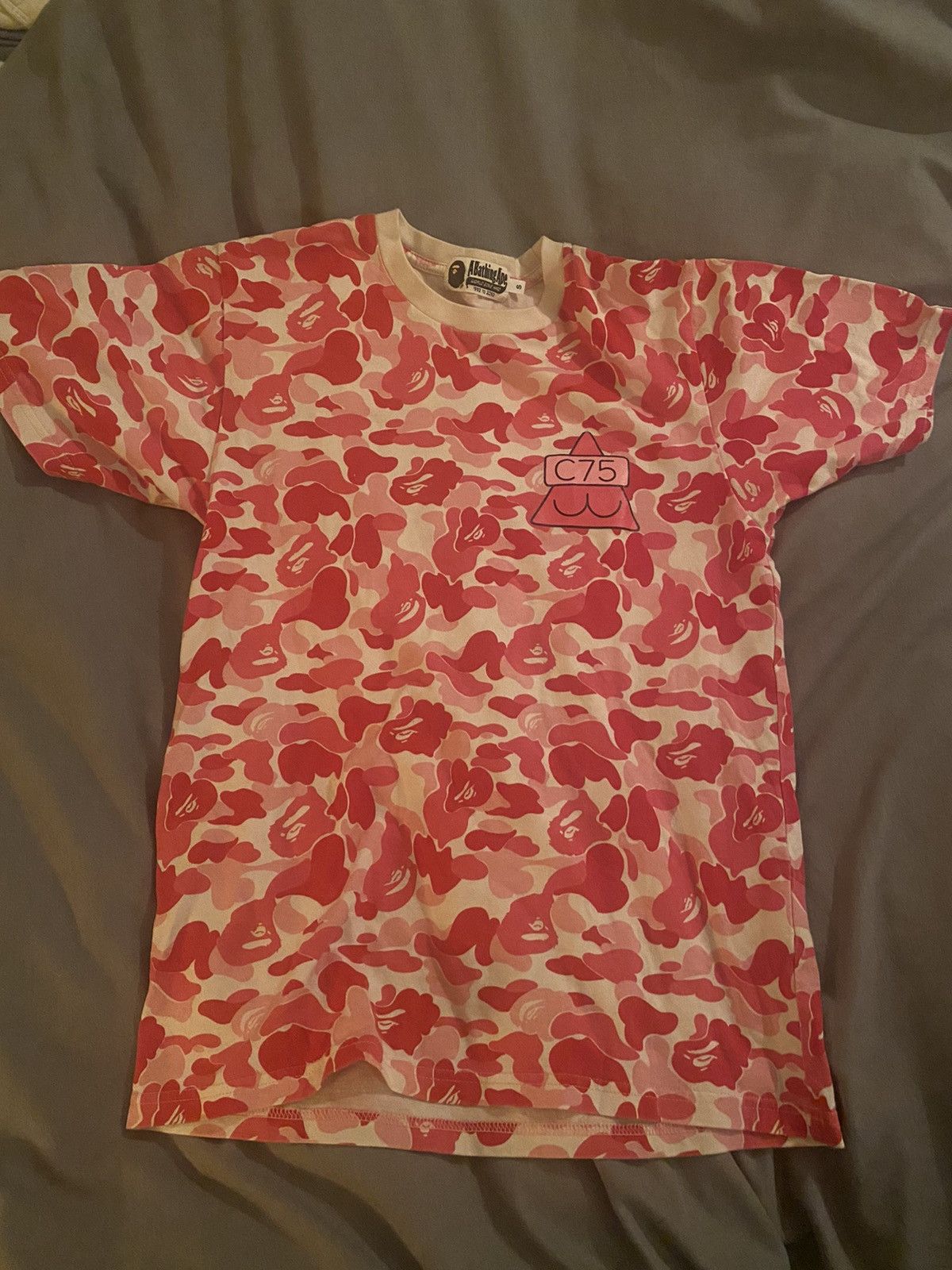 Bape Club 75 Bathing Ape Club 75 Pink Shark Camo Shirt Grailed