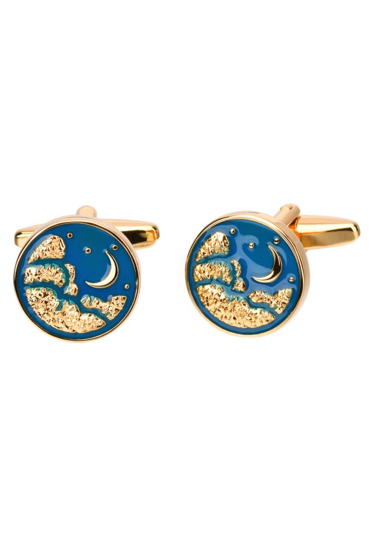 Other Gold Moon and Blue Planet Men Cufflinks Size ONE SIZE - 2 Thumbnail