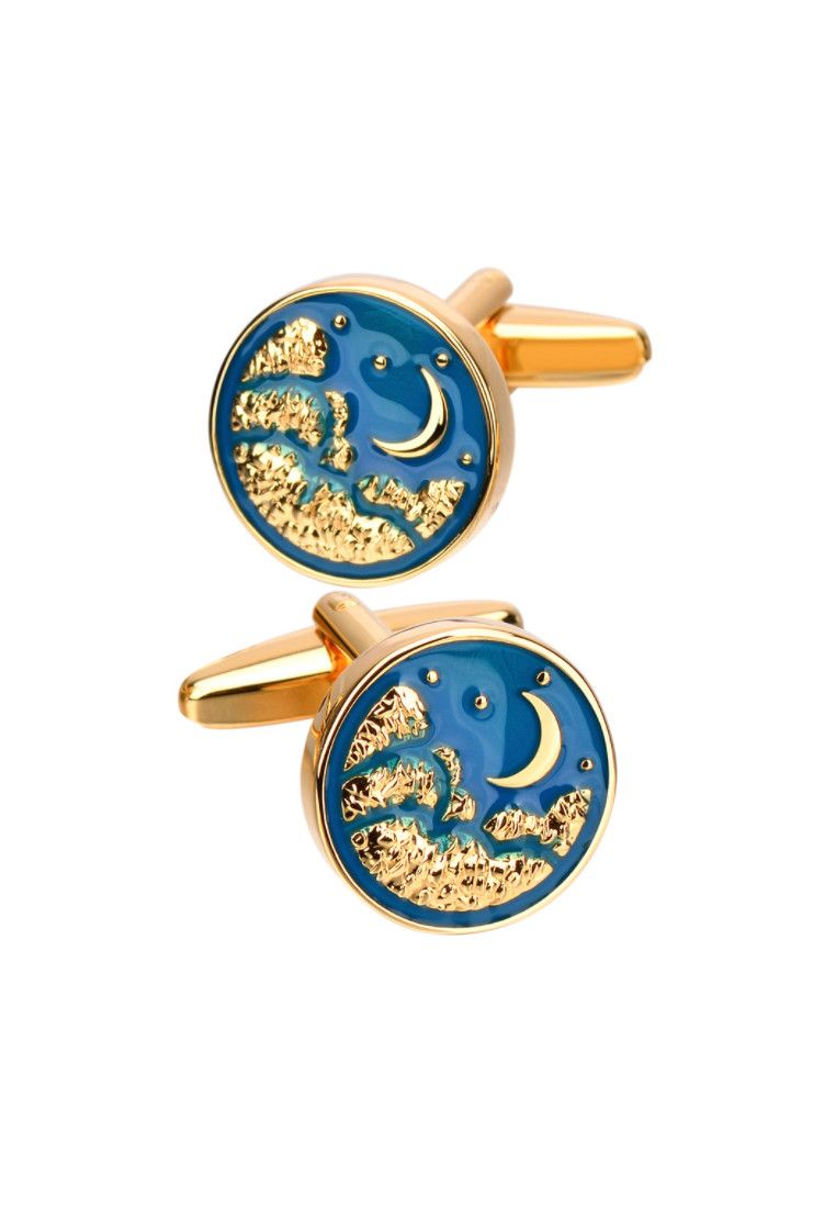 Other Gold Moon and Blue Planet Men Cufflinks Size ONE SIZE - 1 Thumbnail