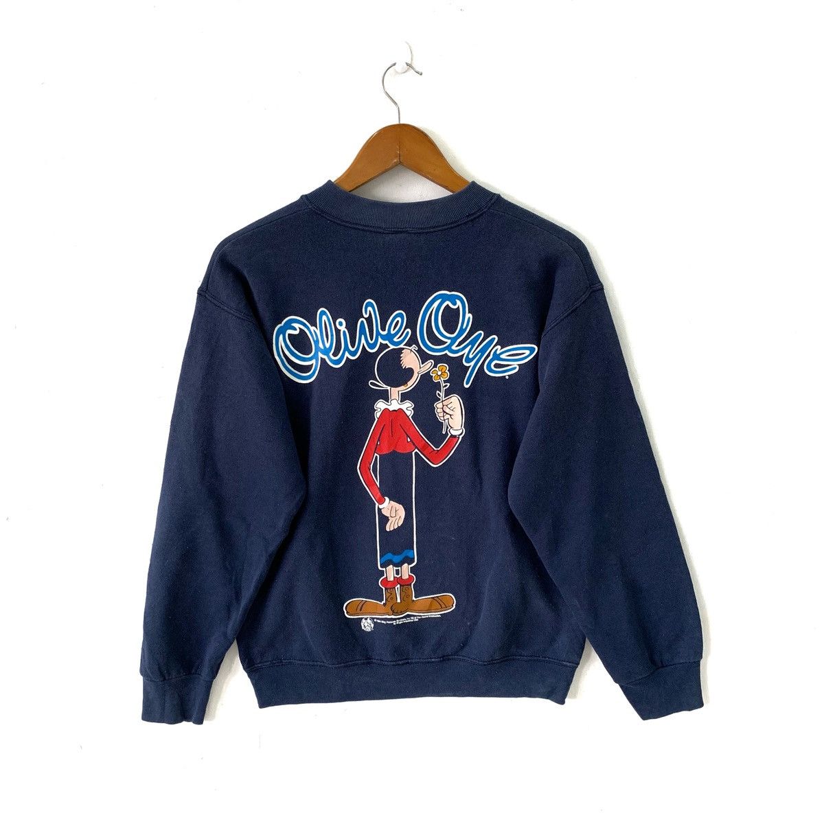 Cartoon Network × Fruit Of The Loom × Vintage Vintage 90s Mirror Print Olive Oyl Popeye Sweatshirt Size US M / EU 48-50 / 2 - 2 Thumbnail