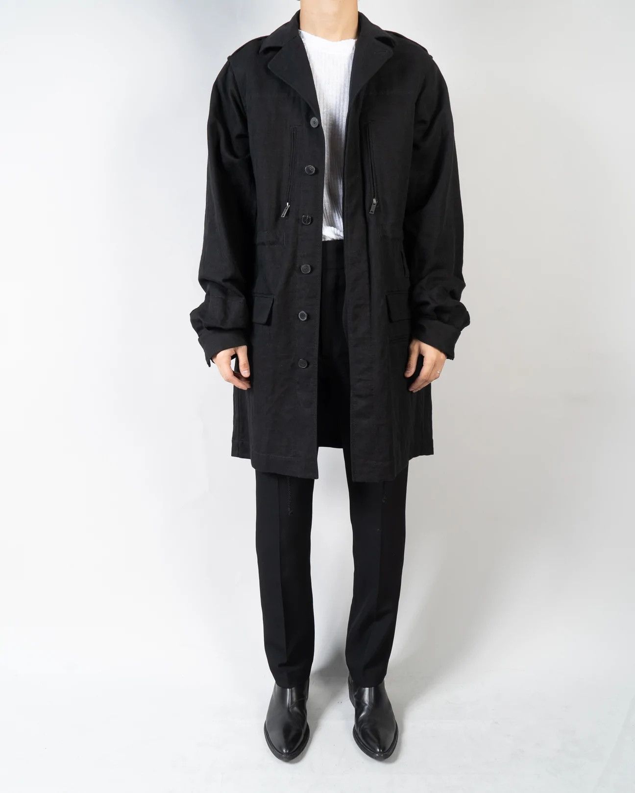 image of Haider Ackermann Fw16 Hartman Black Coat Sample, Men's (Size Small)