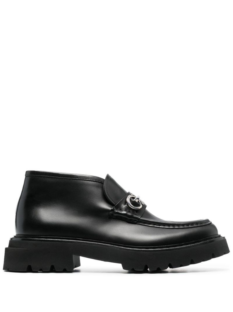 Black Wallabee Leather Ankle Boots