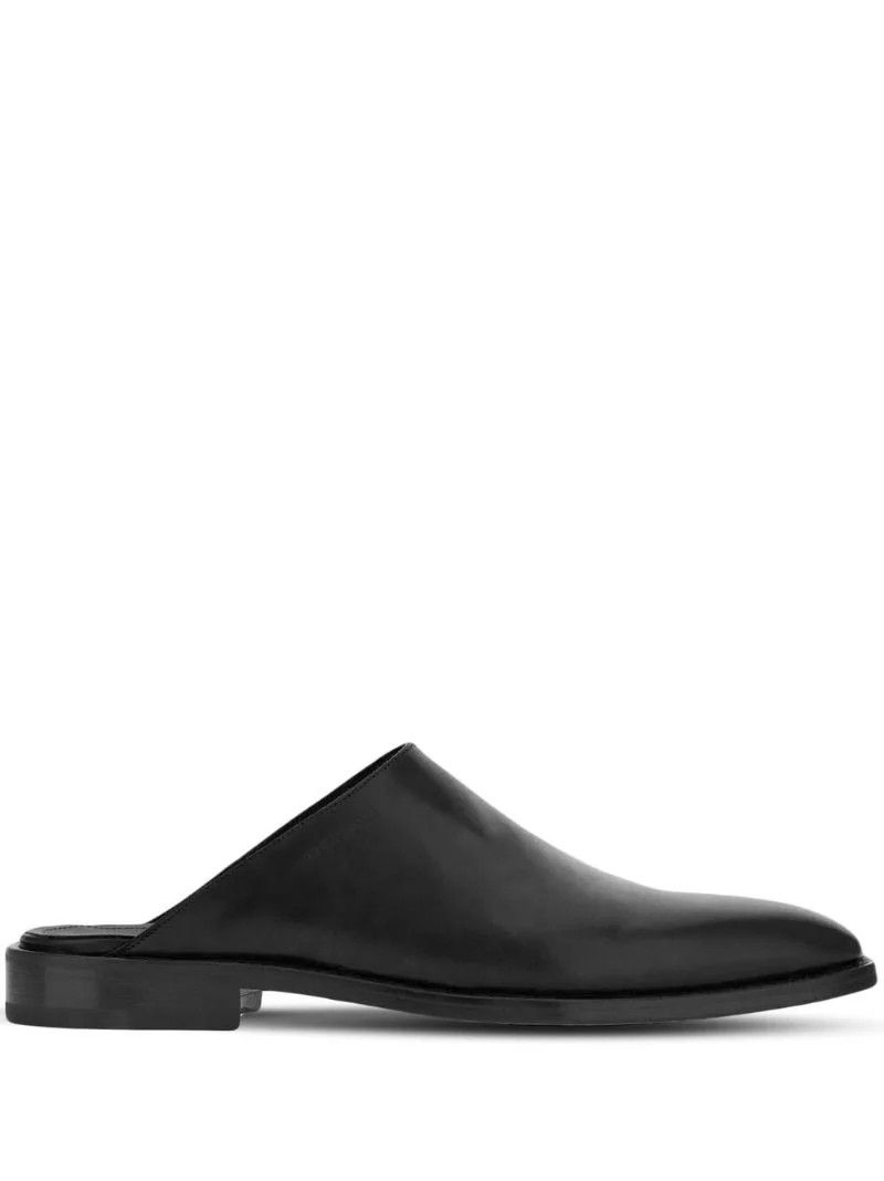 Black Leather Slip-On Loafers