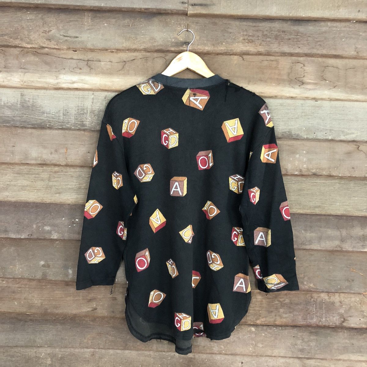 Lancel Lancel Black alphabet sweatshirt distressed knitwear #3951 Size US M / EU 48-50 / 2 - 12 Thumbnail