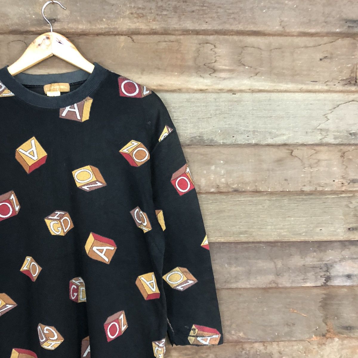 Lancel Lancel Black alphabet sweatshirt distressed knitwear #3951 Size US M / EU 48-50 / 2 - 5 Thumbnail