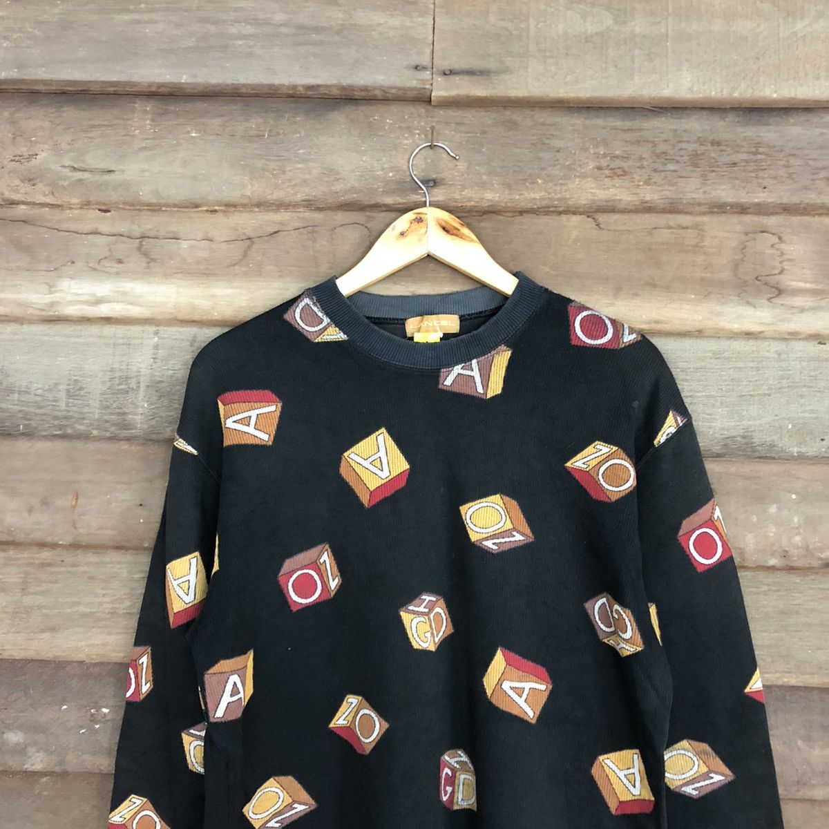 Lancel Lancel Black alphabet sweatshirt distressed knitwear #3951 Size US M / EU 48-50 / 2 - 9 Thumbnail