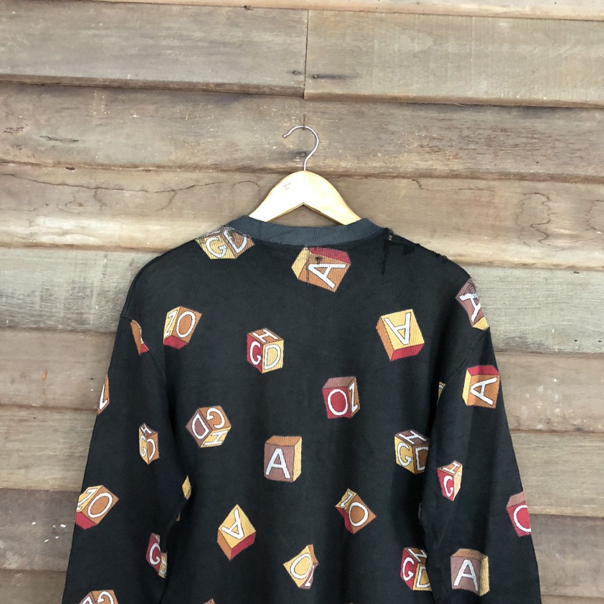 Lancel Lancel Black alphabet sweatshirt distressed knitwear #3951 Size US M / EU 48-50 / 2 - 13 Thumbnail