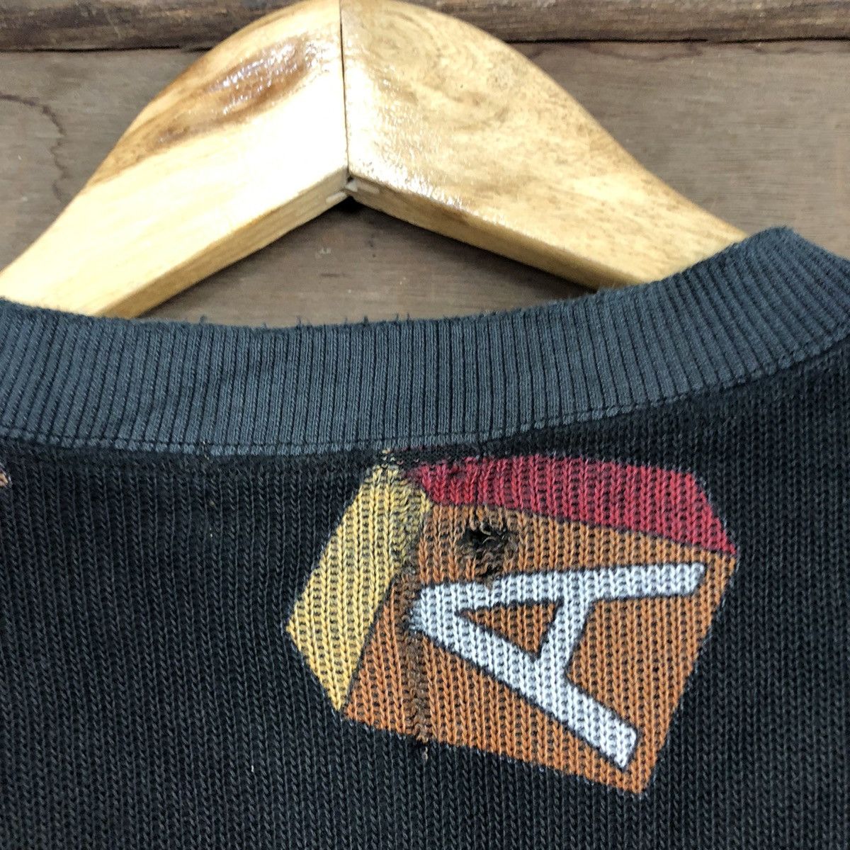 Lancel Lancel Black alphabet sweatshirt distressed knitwear #3951 Size US M / EU 48-50 / 2 - 17 Thumbnail