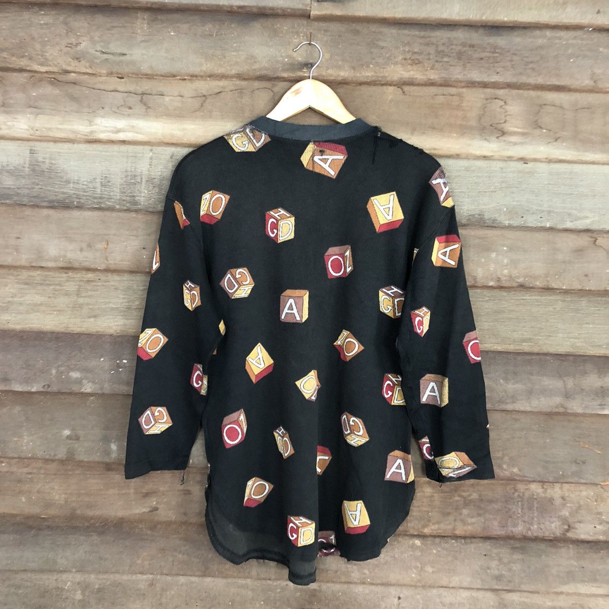 Lancel Lancel Black alphabet sweatshirt distressed knitwear #3951 Size US M / EU 48-50 / 2 - 14 Thumbnail