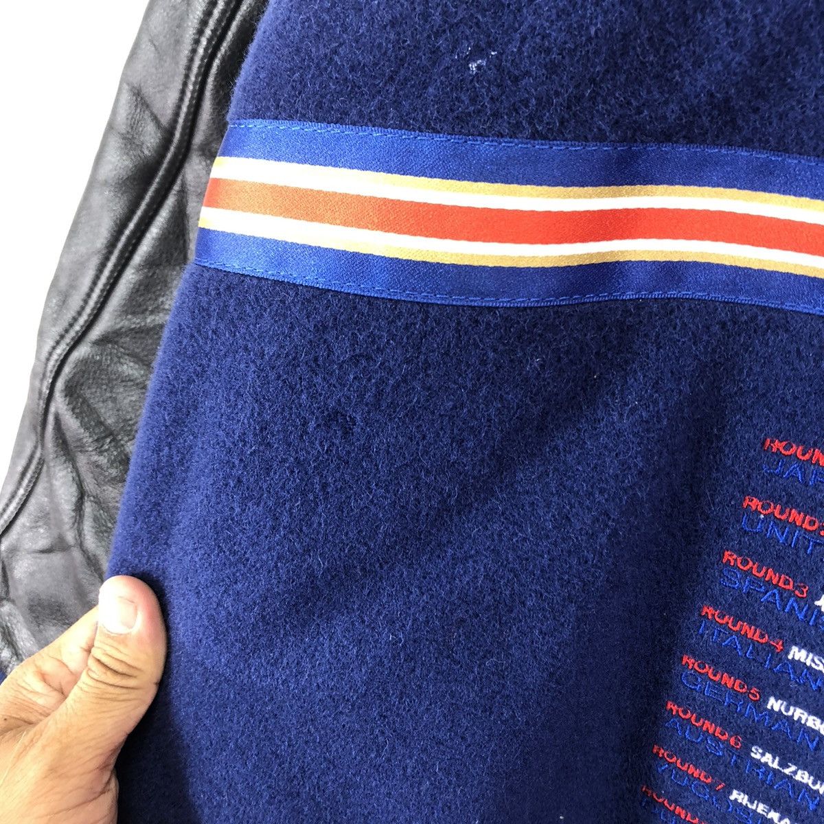 Honda VINTAGE HONDA ROTHMANS RACING VARSITY LEATHER JACKET Size US L / EU 52-54 / 3 - 17 Thumbnail
