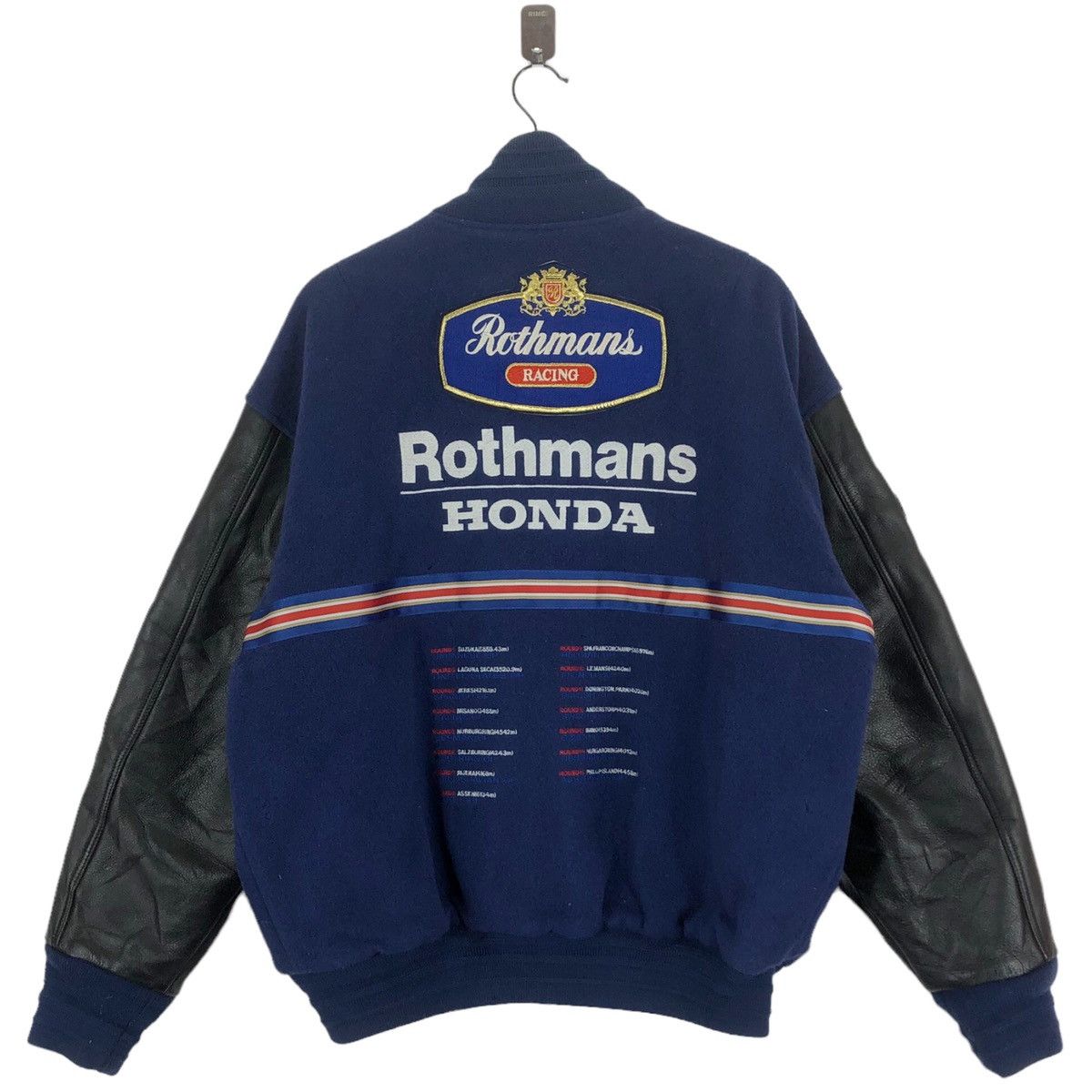 VINTAGE HONDA ROTHMANS RACING VARSITY LEATHER JACKET
