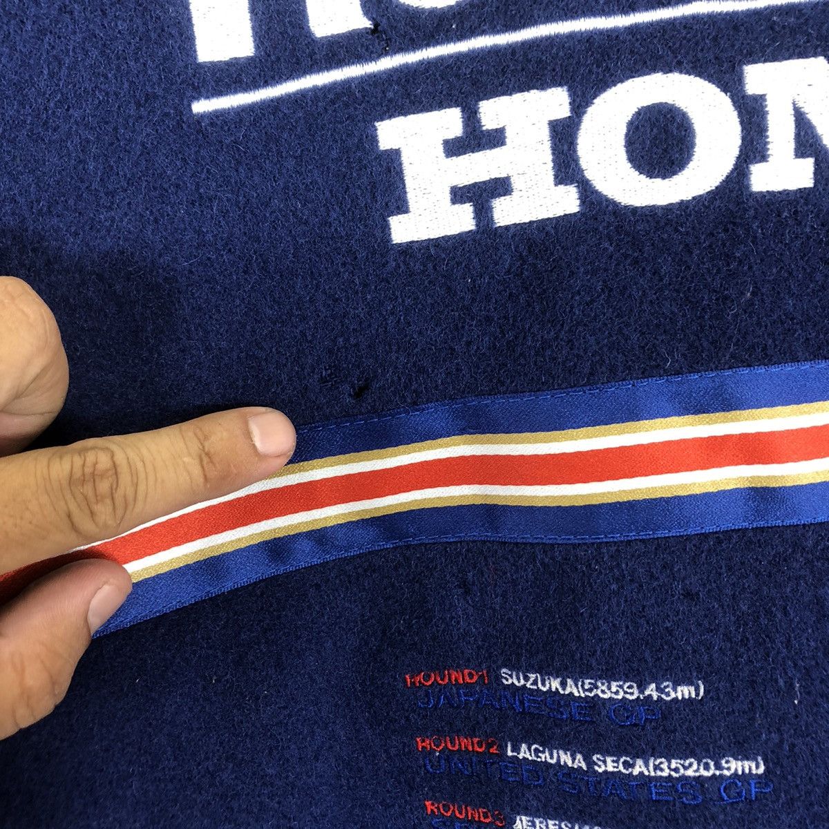 Honda VINTAGE HONDA ROTHMANS RACING VARSITY LEATHER JACKET Size US L / EU 52-54 / 3 - 14 Thumbnail