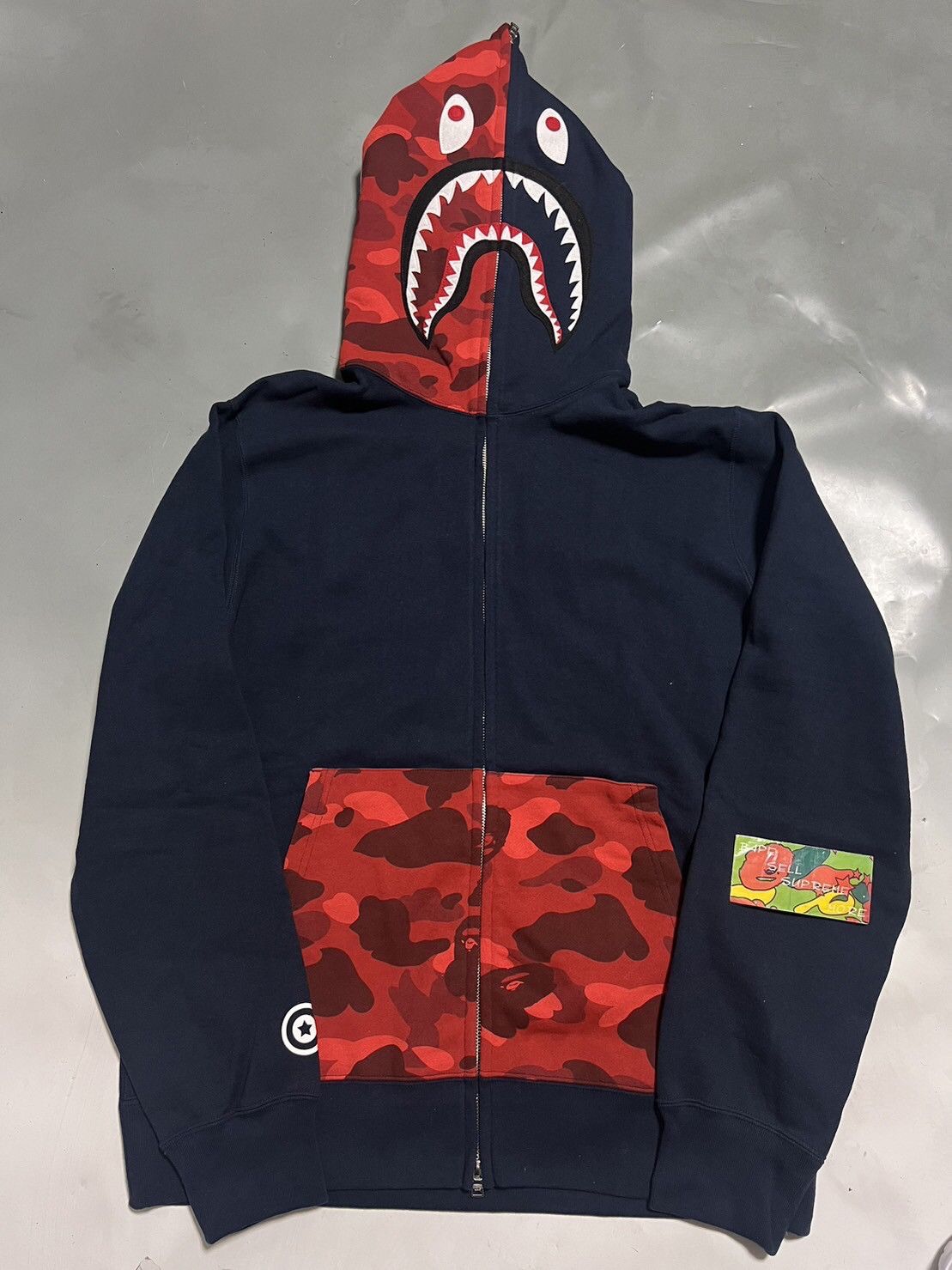 Bape BAPE shark full zip hoodie Navy Red camo Size US XXL / EU 58 / 5 - 1 Thumbnail