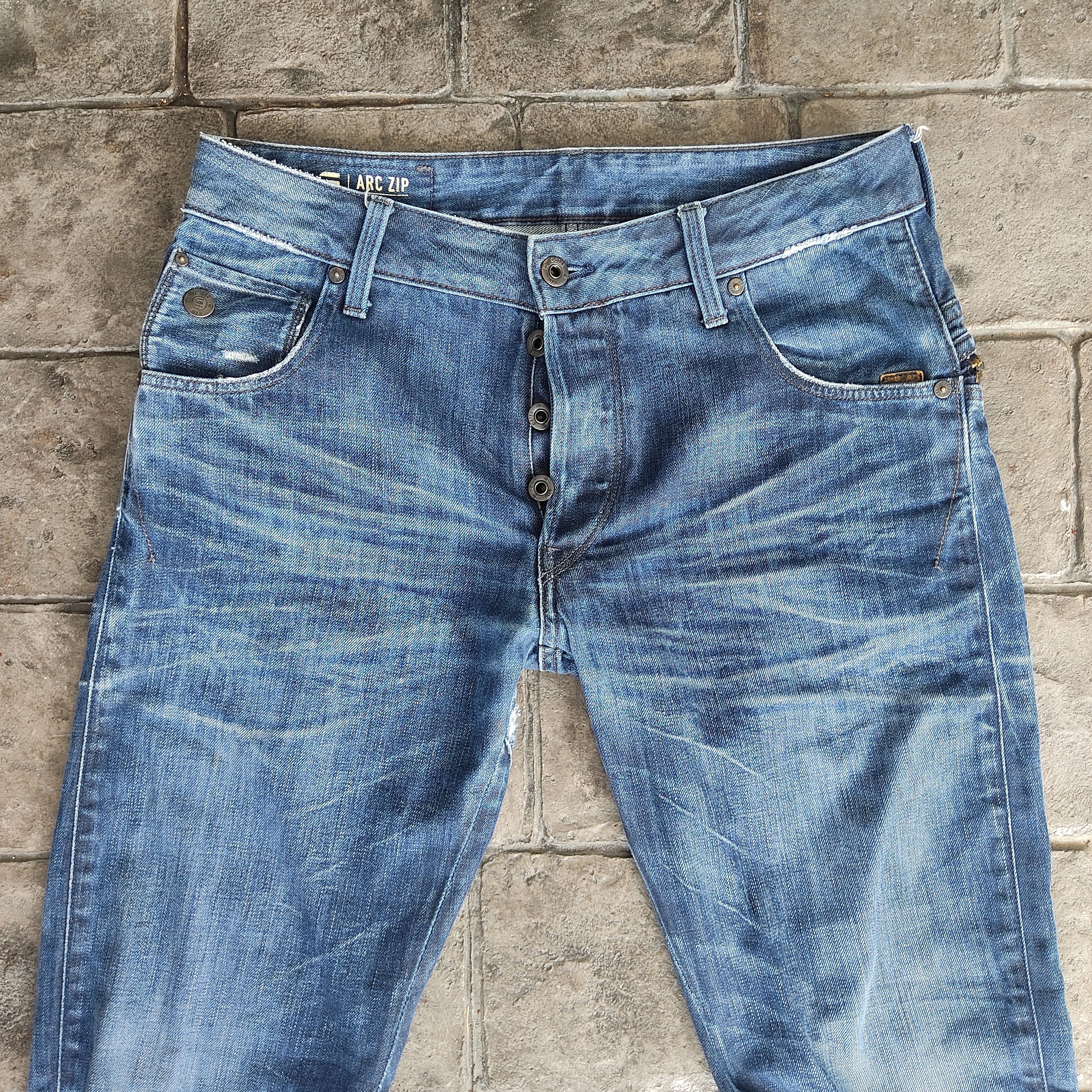 G-Star G Star Raw Arc Zip 3D Slim Curved Jeans Size US 32 / EU 48 - 3 Thumbnail