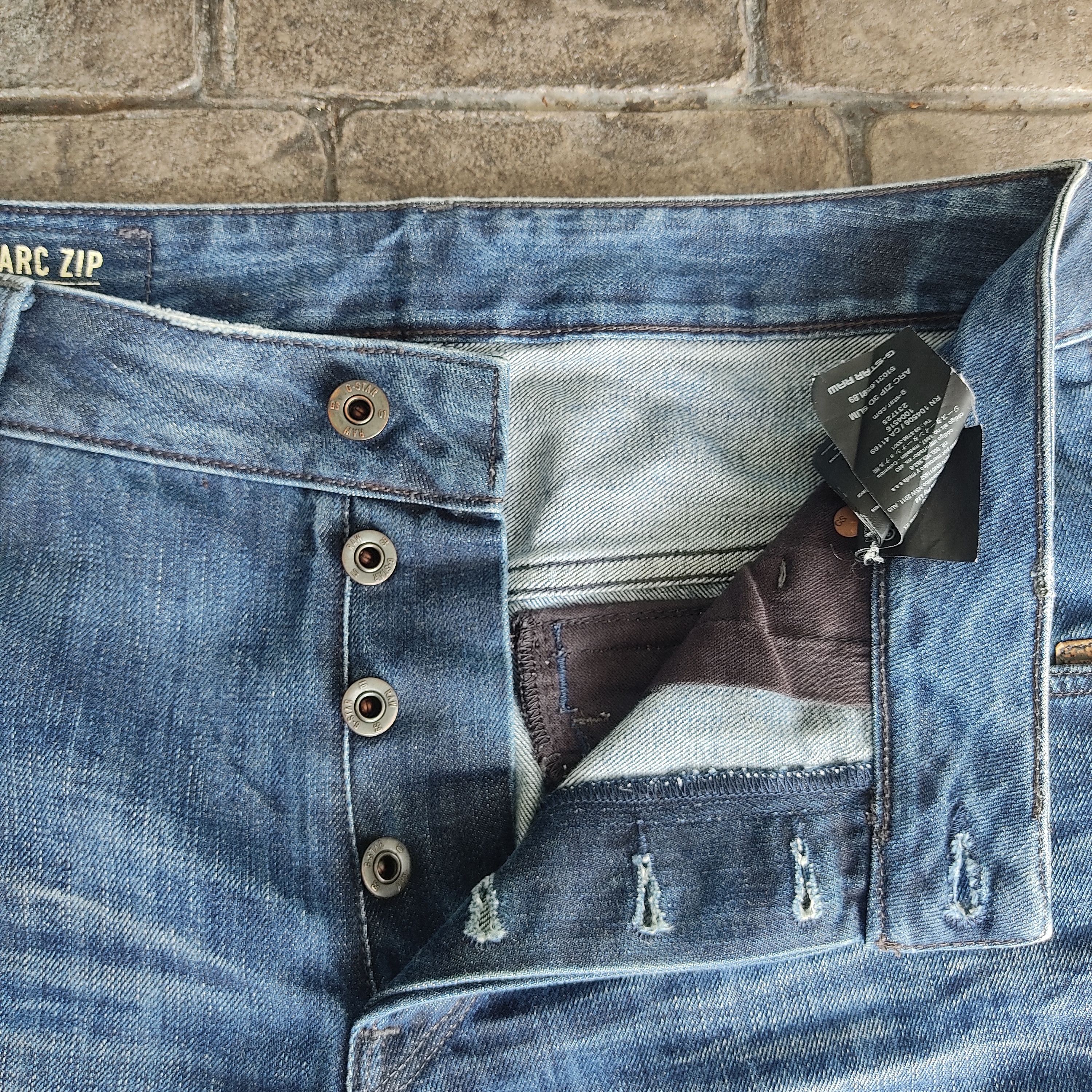 G-Star G Star Raw Arc Zip 3D Slim Curved Jeans Size US 32 / EU 48 - 4 Thumbnail