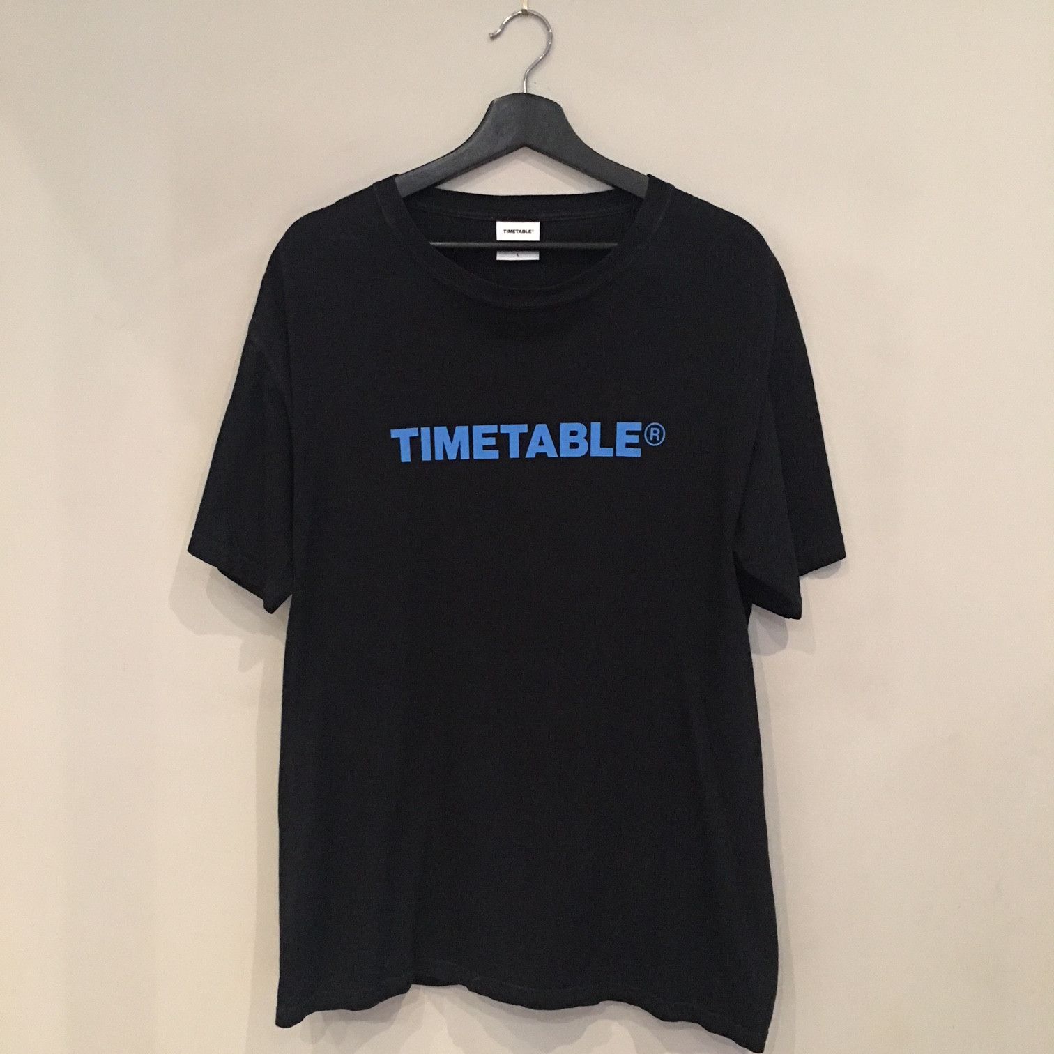 image of Union La Timetable Records Fw16 Logotype Tee Black, Men's (Size Large)