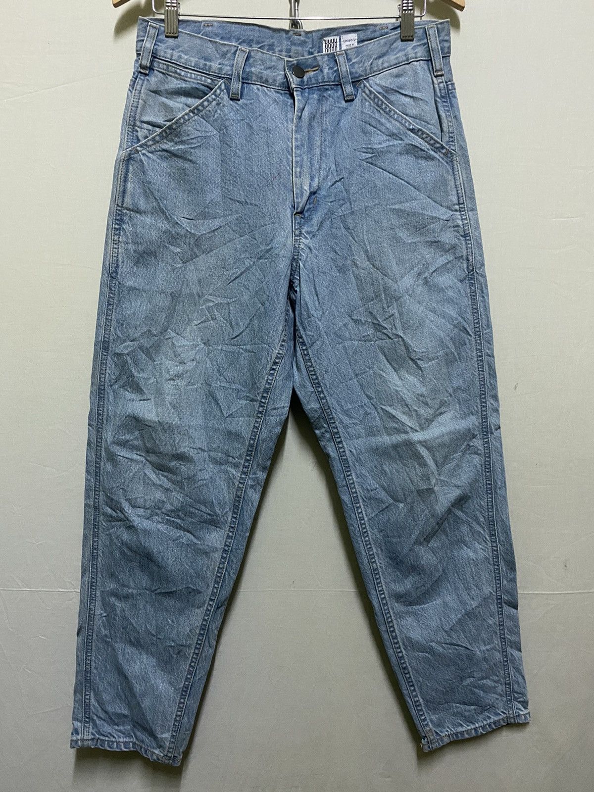 image of Lemaire x Uniqlo Wide Jeans in Blue, Men's (Size 30)