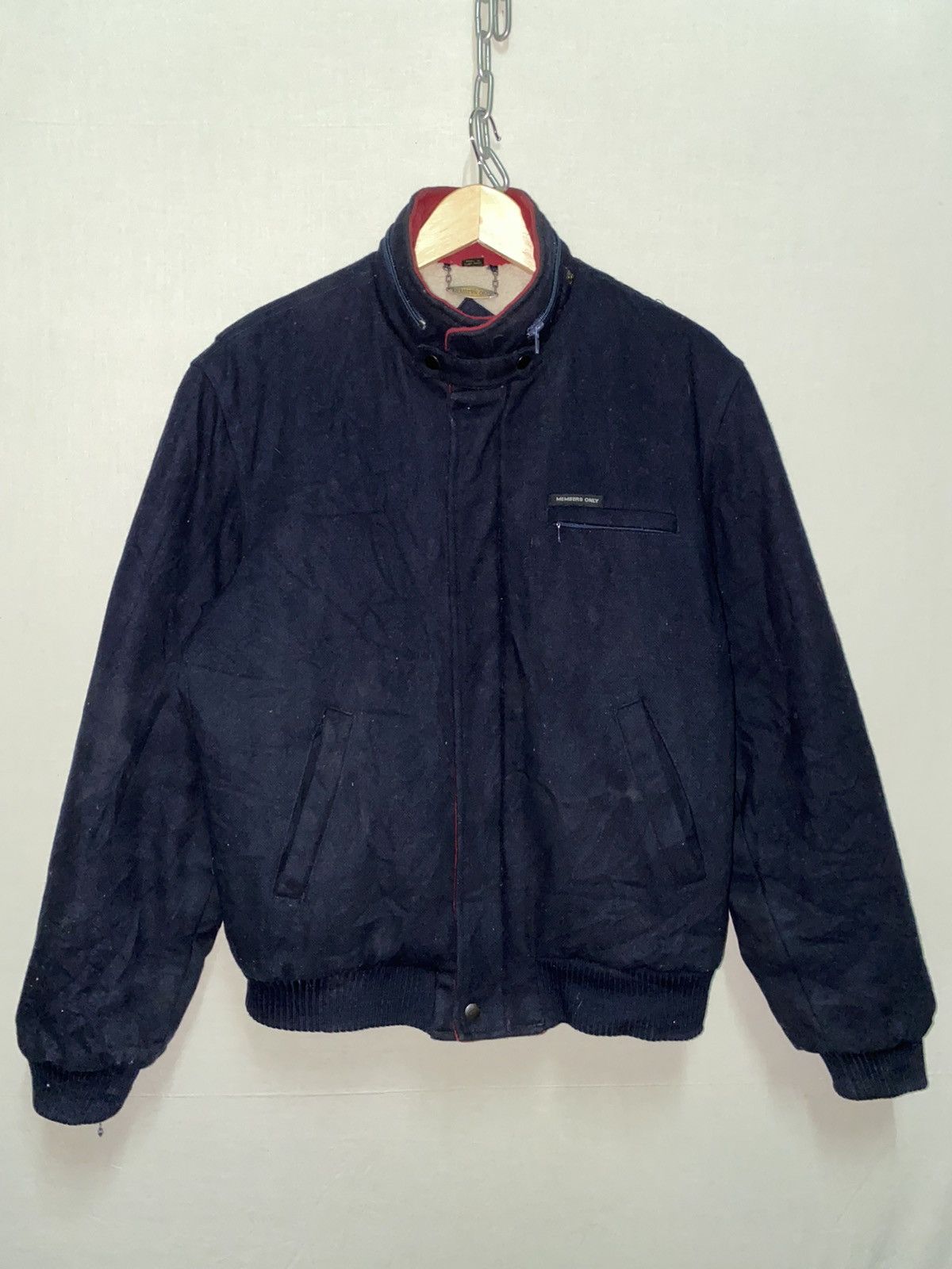 Members Only × Vintage Members Only Wool Dark Blue Bomber Jacket Size US M / EU 48-50 / 2 - 12 Thumbnail