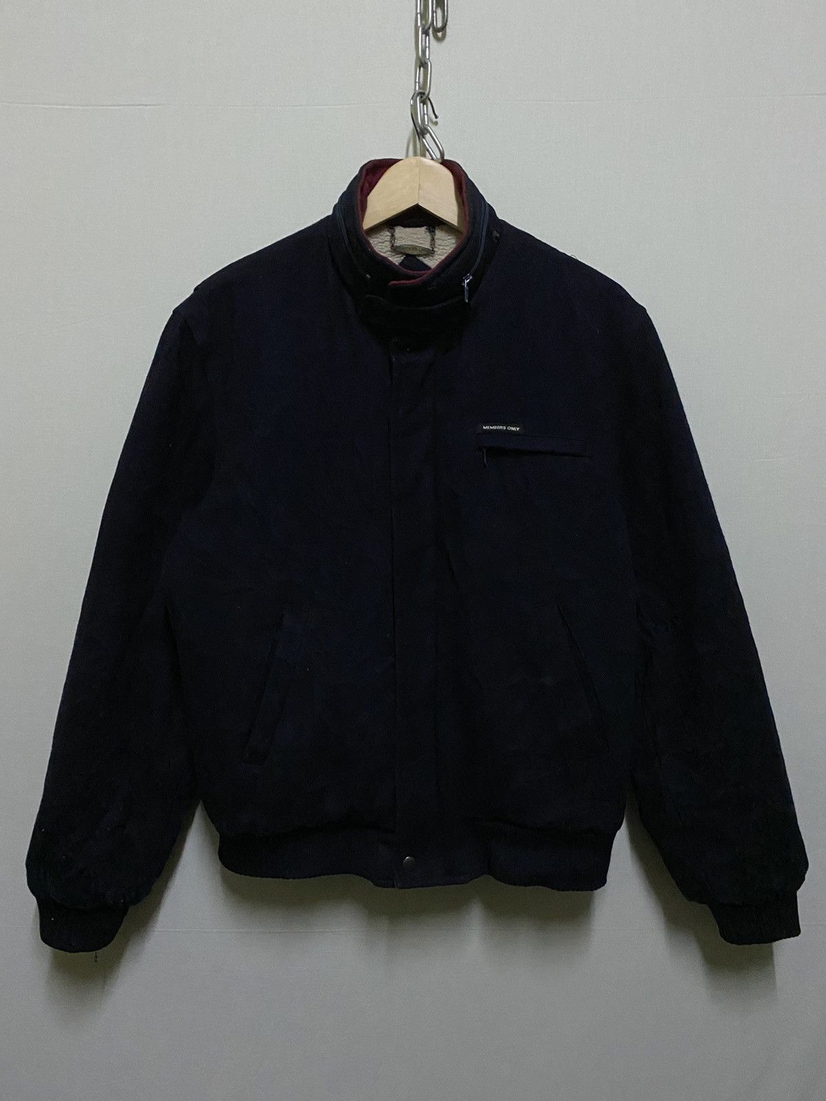 Members Only × Vintage Members Only Wool Dark Blue Bomber Jacket Size US M / EU 48-50 / 2 - 1 Thumbnail