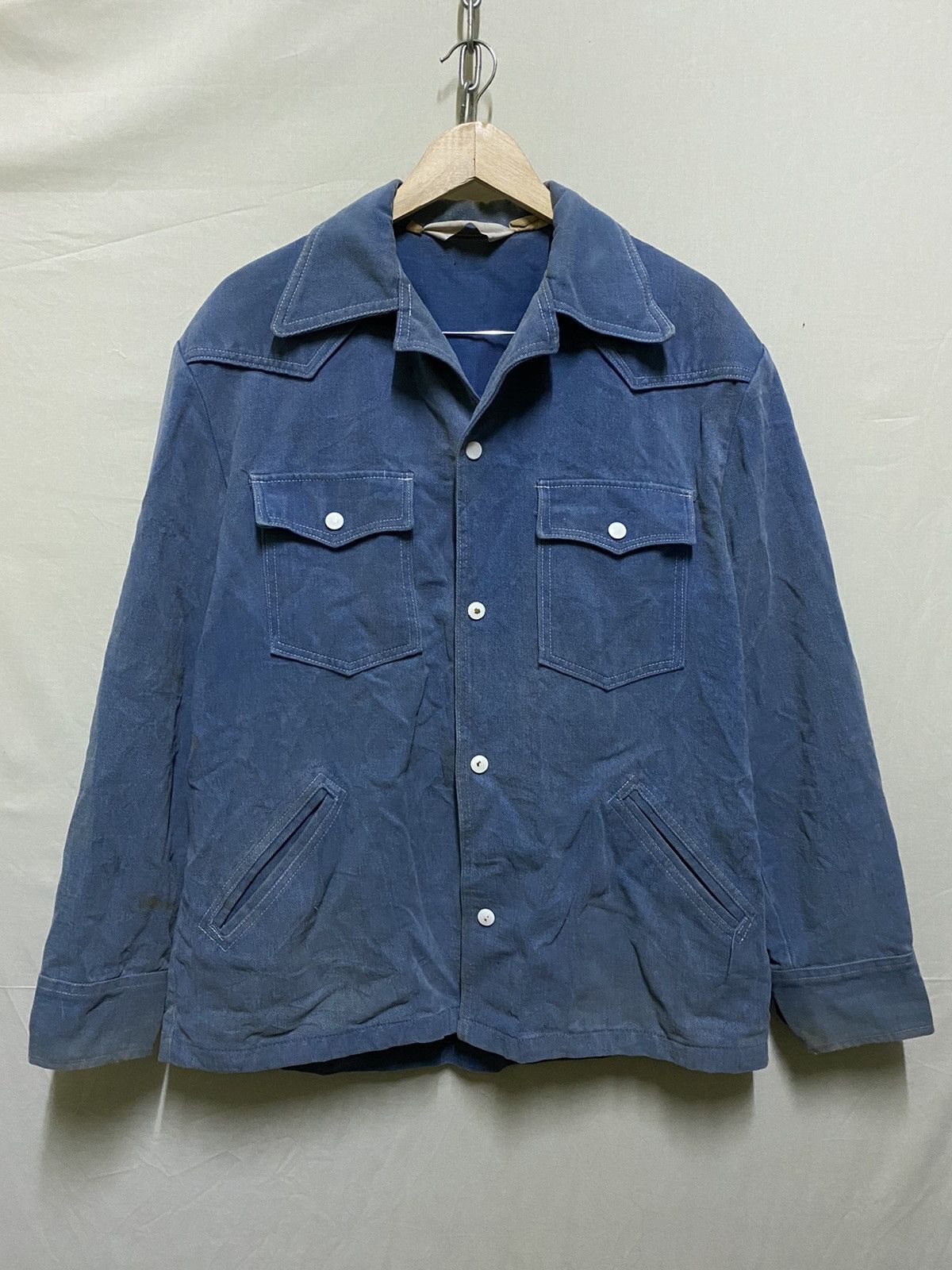 Vintage Vintage Jacket Blue Snap Button Size US XL / EU 56 / 4 - 1 Thumbnail