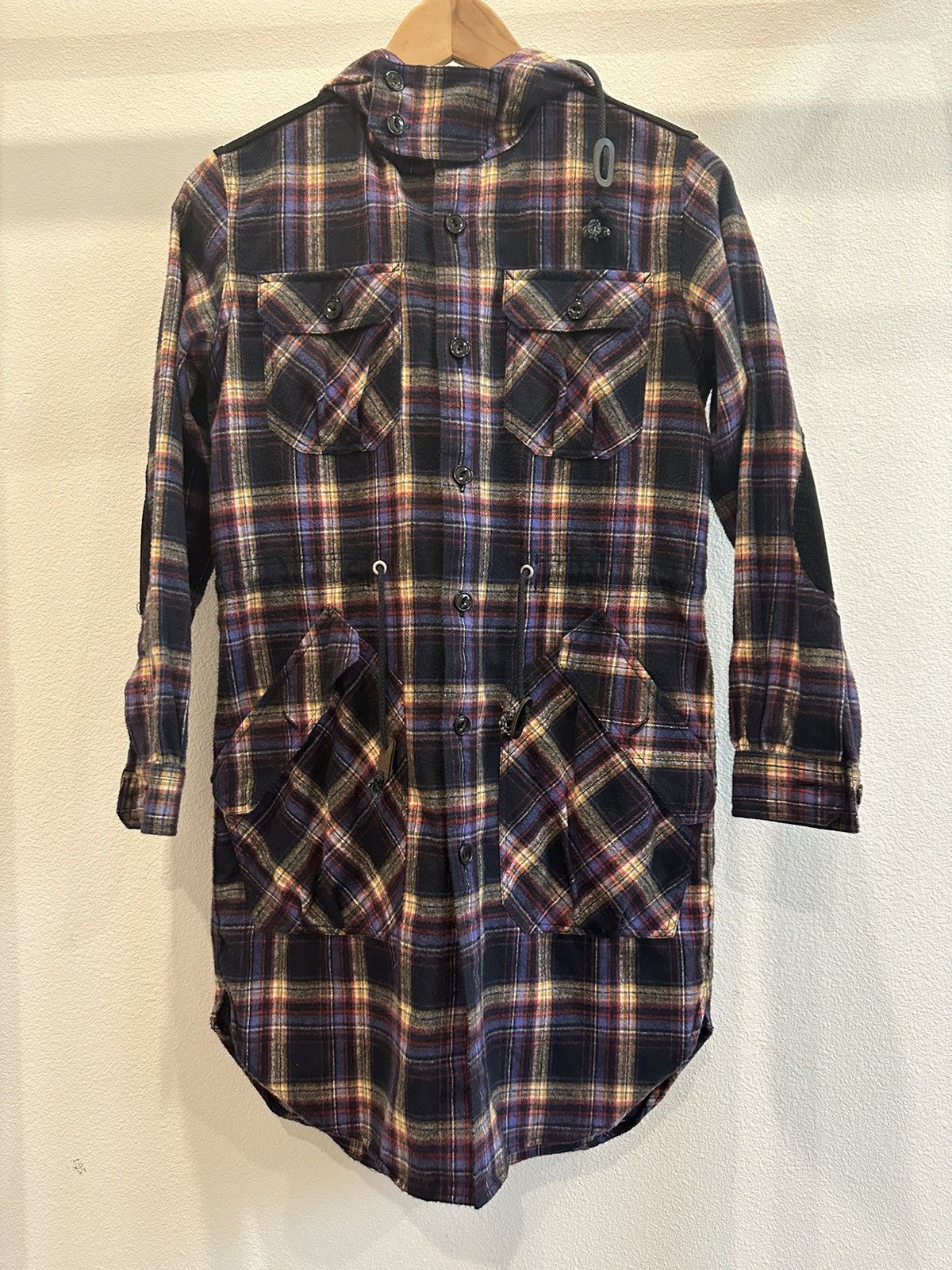 Junya Watanabe Hooded Tartan Long Jacket