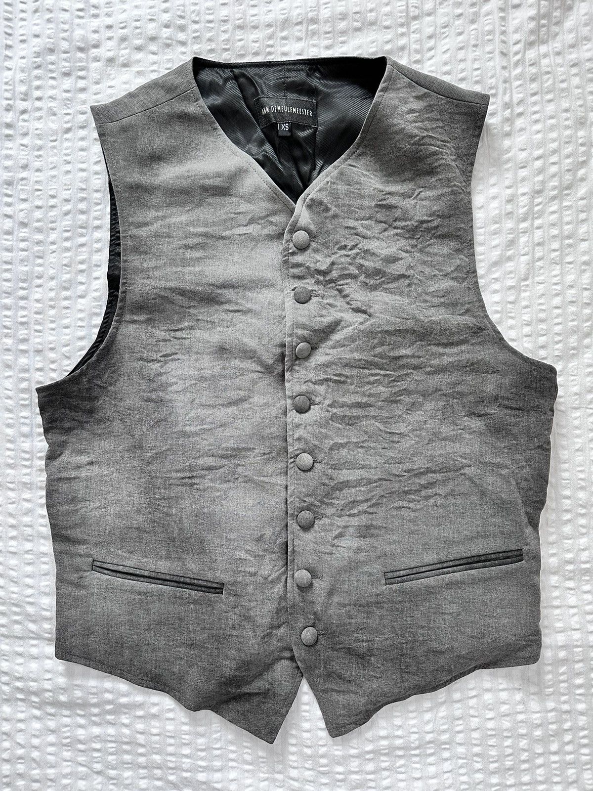 Image of Ann Demeulemeester Vest -Sz. Xs in Grey, Men's