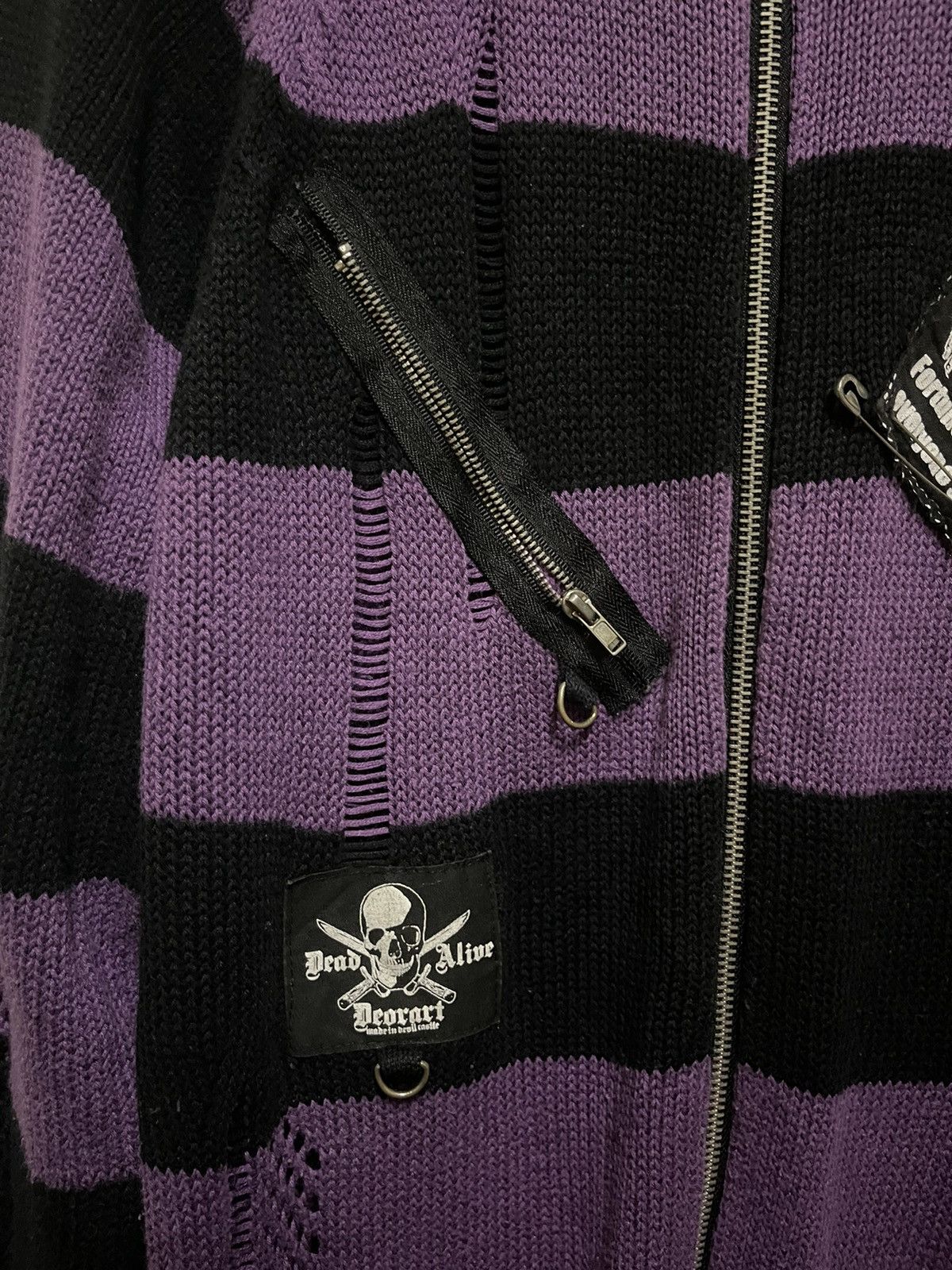 Japanese Brand Deorart Knit Zipper Sweatshirt Distressed Punk Size L / US 10 / IT 46 - 7 Thumbnail