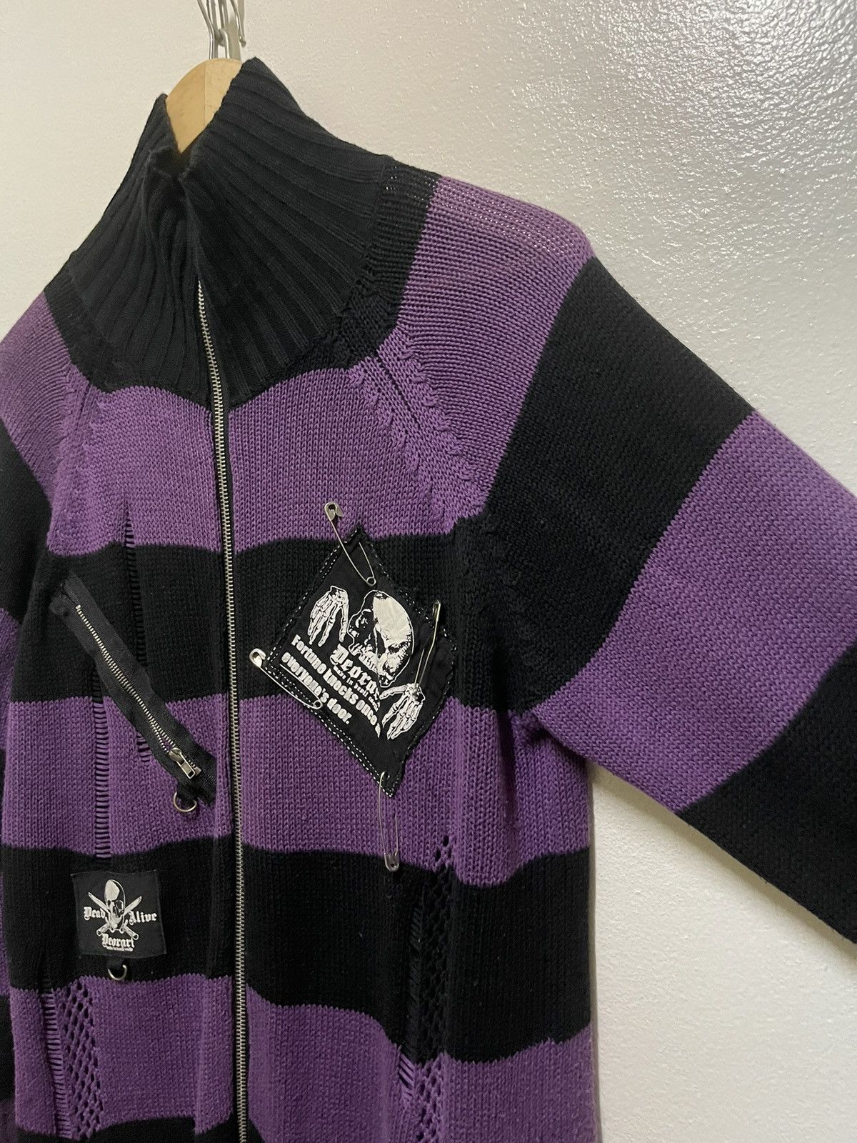 Japanese Brand Deorart Knit Zipper Sweatshirt Distressed Punk Size L / US 10 / IT 46 - 4 Thumbnail