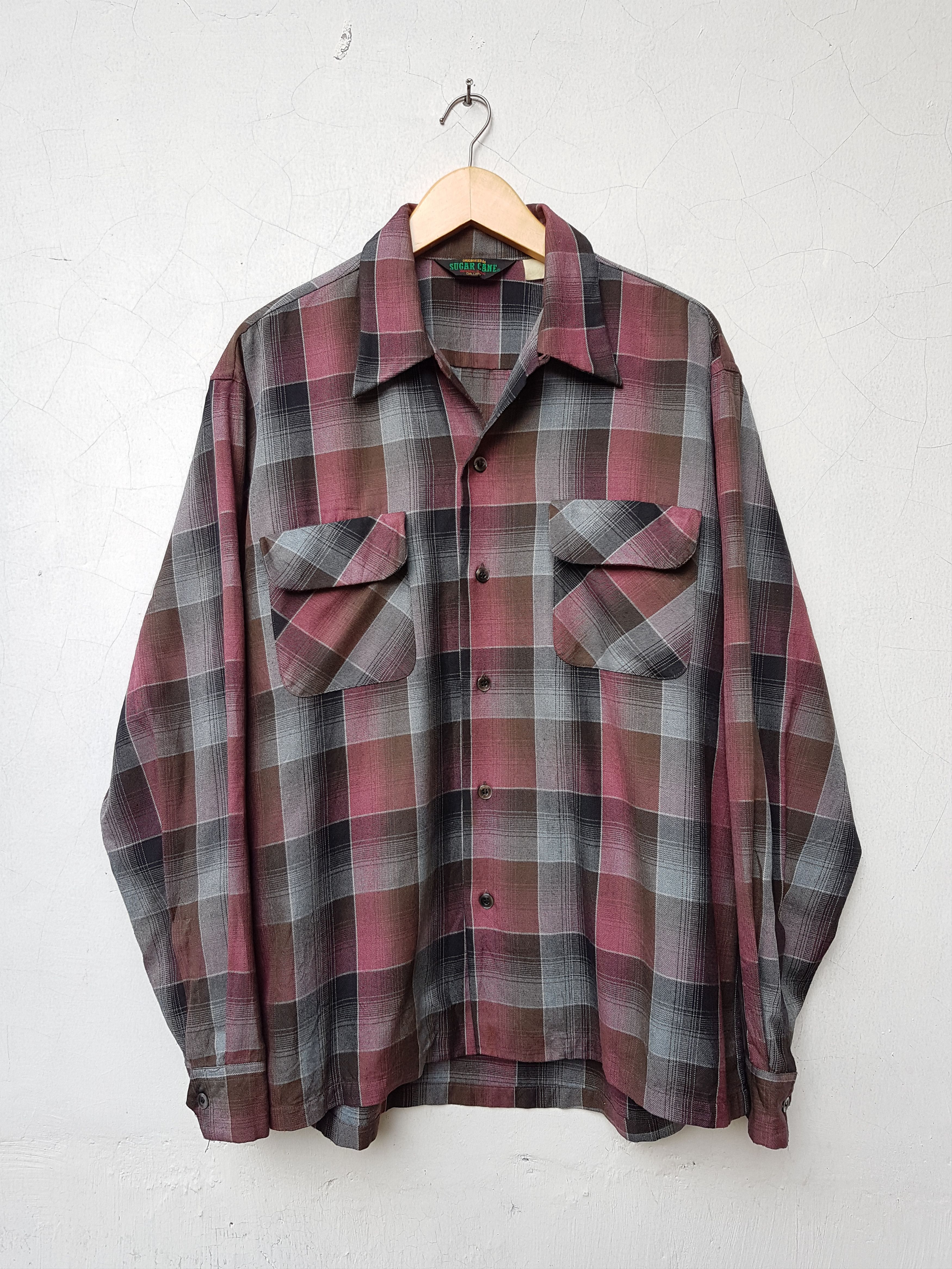 Sugar Cane Fit L to XL, 90'S Sugarcane Loop/ Open Collar Rayon Shirt Size US L / EU 52-54 / 3 - 1 Thumbnail