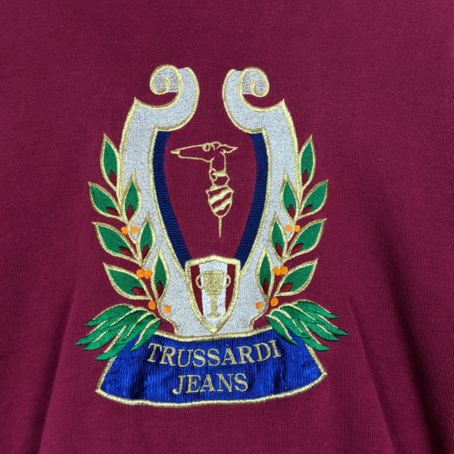 Trussardi TRUSSARDI Jeans Big Logo Embroidery Jumper Sweatshirt Size US M / EU 48-50 / 2 - 4 Thumbnail