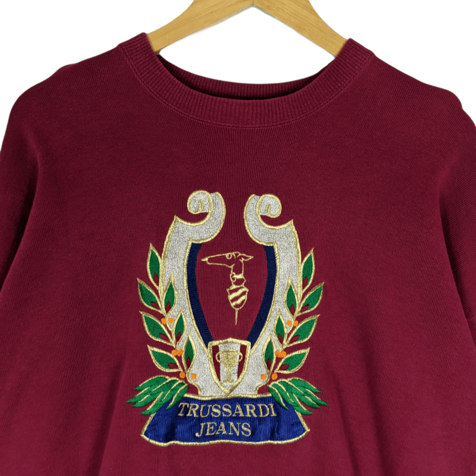 Trussardi TRUSSARDI Jeans Big Logo Embroidery Jumper Sweatshirt Size US M / EU 48-50 / 2 - 5 Thumbnail