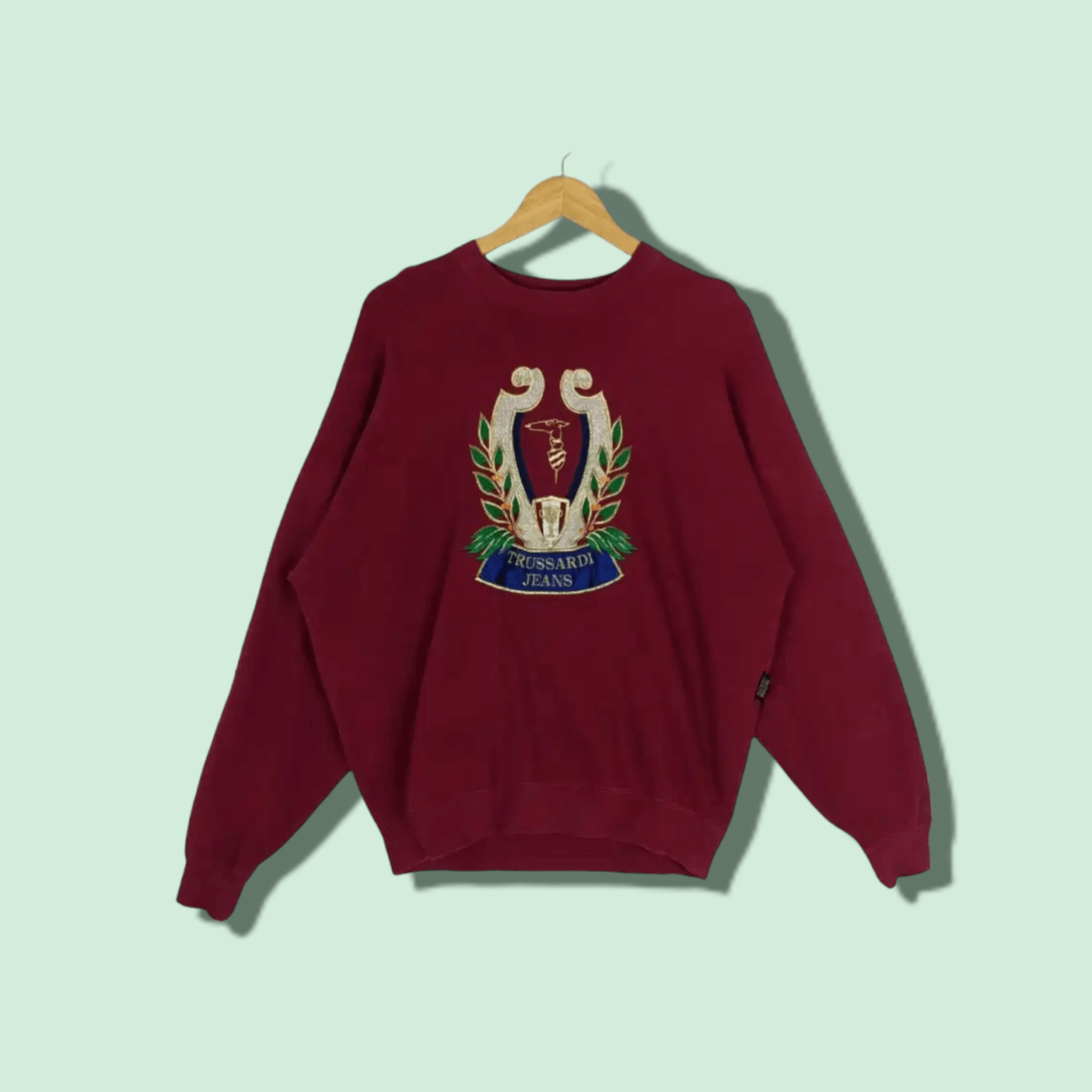 Trussardi TRUSSARDI Jeans Big Logo Embroidery Jumper Sweatshirt Size US M / EU 48-50 / 2 - 1 Thumbnail