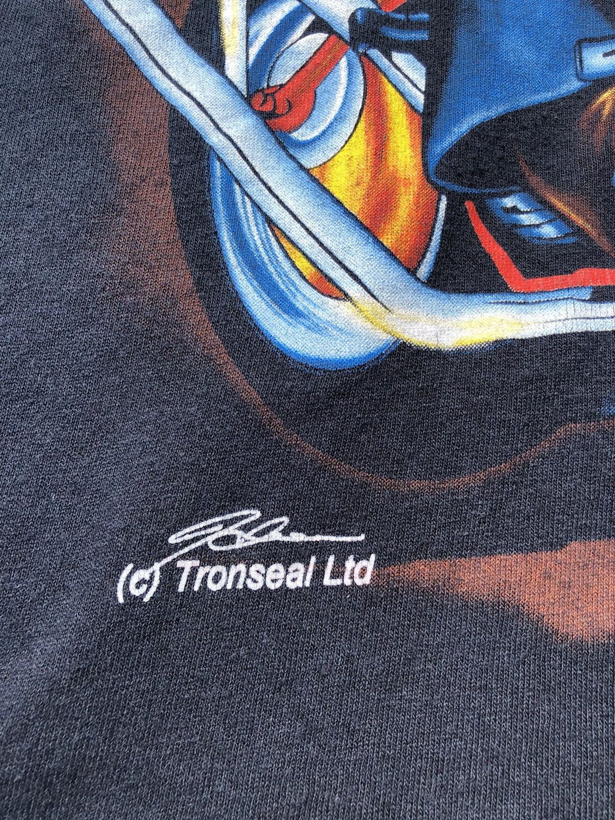 Harley Davidson Vintage 2000s Shadow of the Wings Tronseal Ltd Black Tee Size US L / EU 52-54 / 3 - 6 Thumbnail