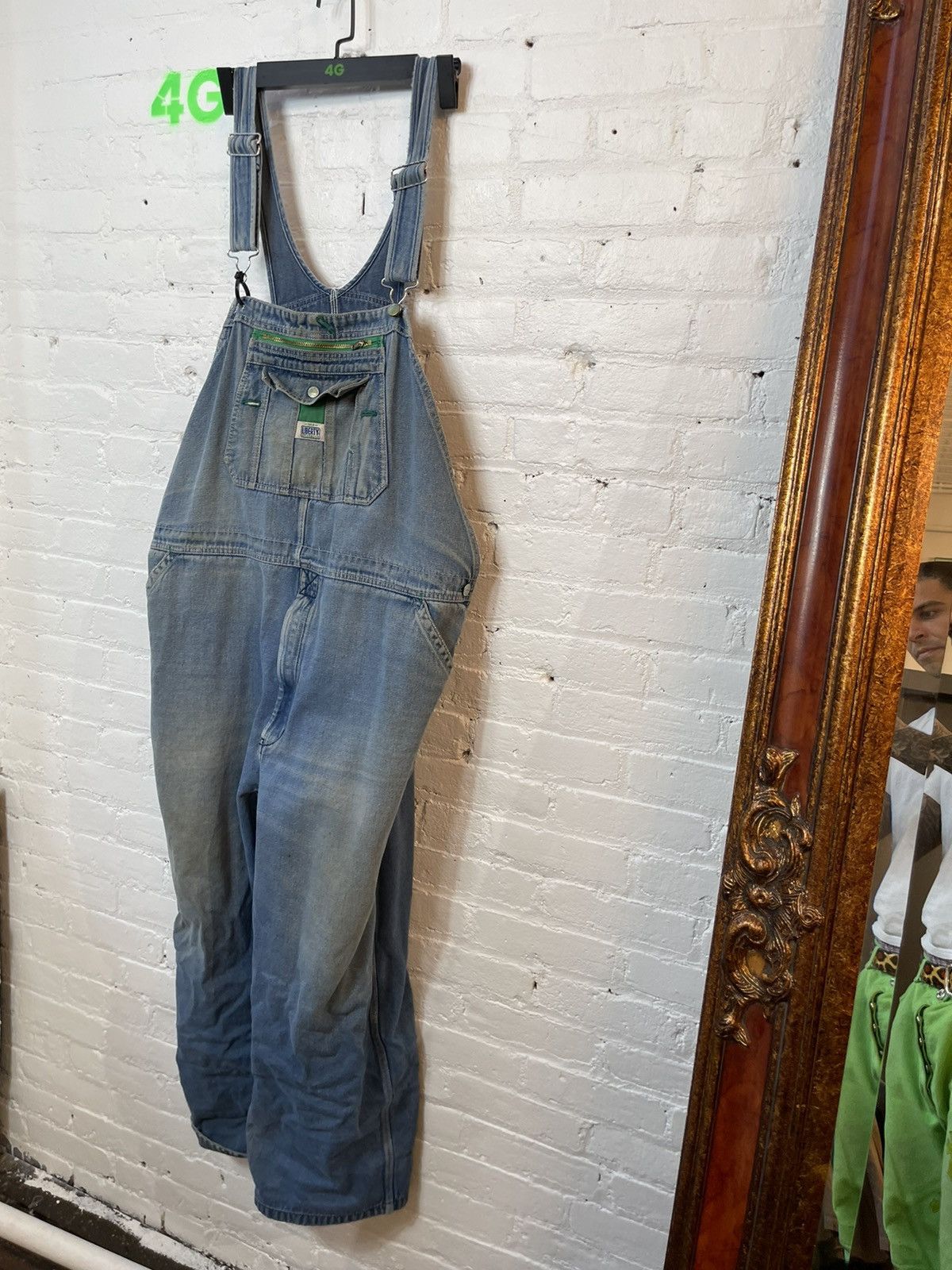 image of Vintage 90's Thrashed Baggy Blue Denim Jeans Overalls 34 36, Men's