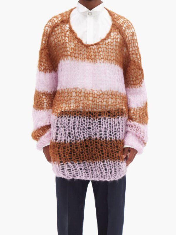 Raf Simons Raf Simons Mohair Stripe Punk Sweater Size US XS / EU 42 / 0 - 2 Thumbnail