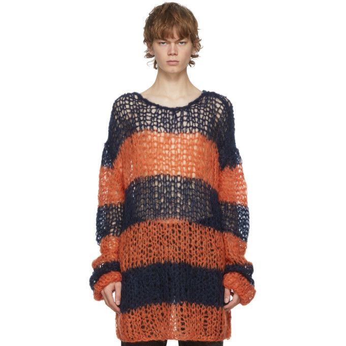 Raf Simons Raf Simons Mohair Stripe Punk Sweater Size US S / EU 44-46 / 1 - 2 Thumbnail