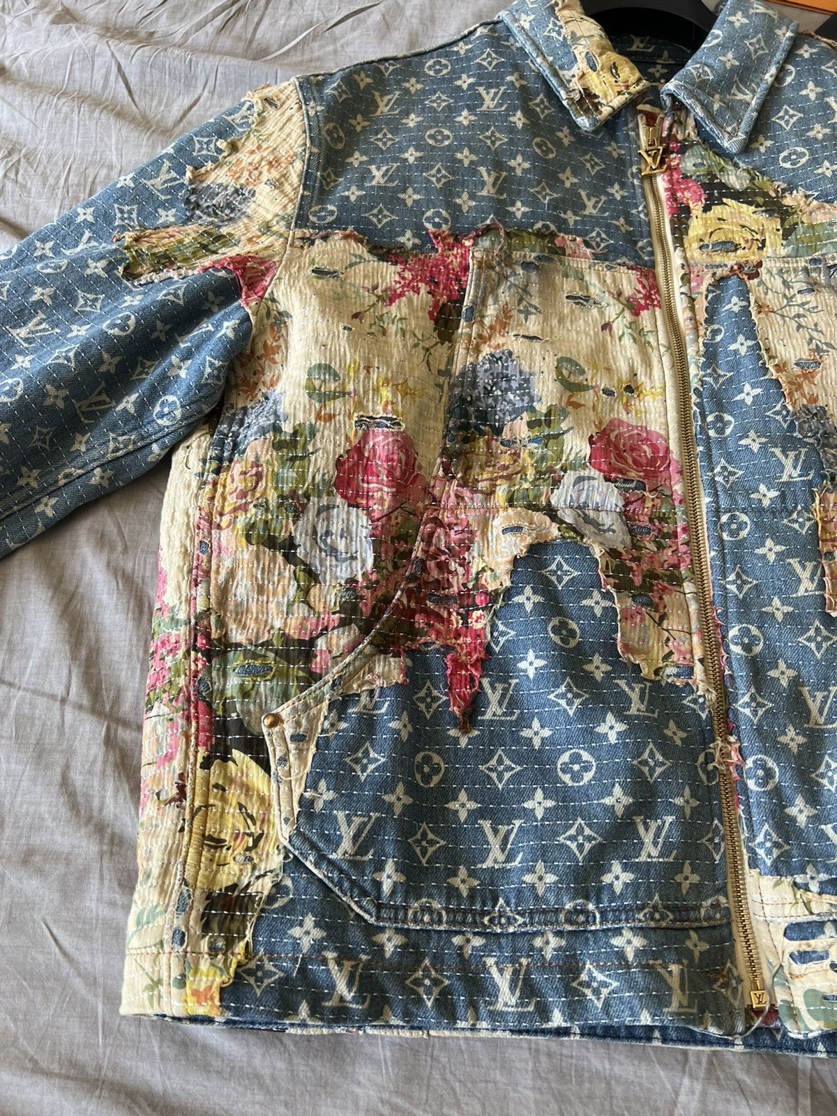 Louis Vuitton DS Louis Vuitton Destroyed Workwear Denim Jacket Size US M / EU 48-50 / 2 - 2 Thumbnail