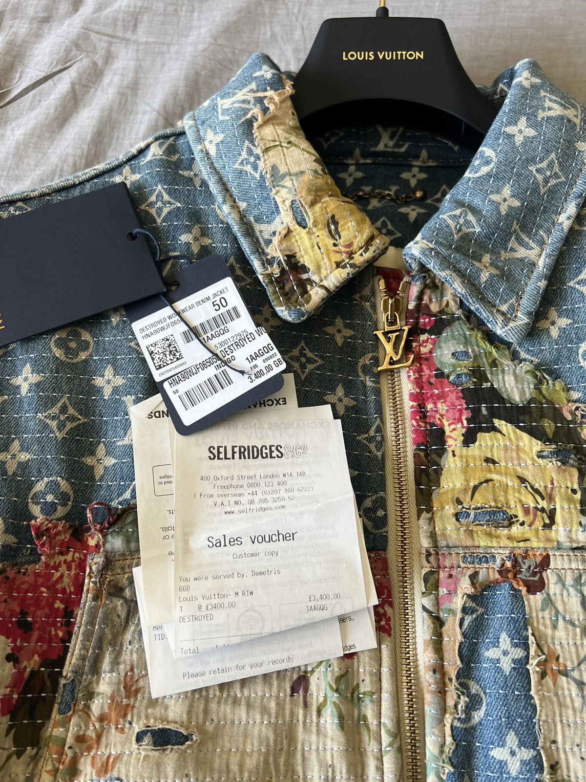 Louis Vuitton DS Louis Vuitton Destroyed Workwear Denim Jacket Size US M / EU 48-50 / 2 - 4 Thumbnail