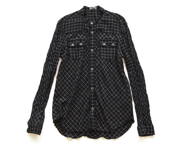 Image of Undercover Ss12 Checked Western Shirt in Black White, Men's (Size Small)