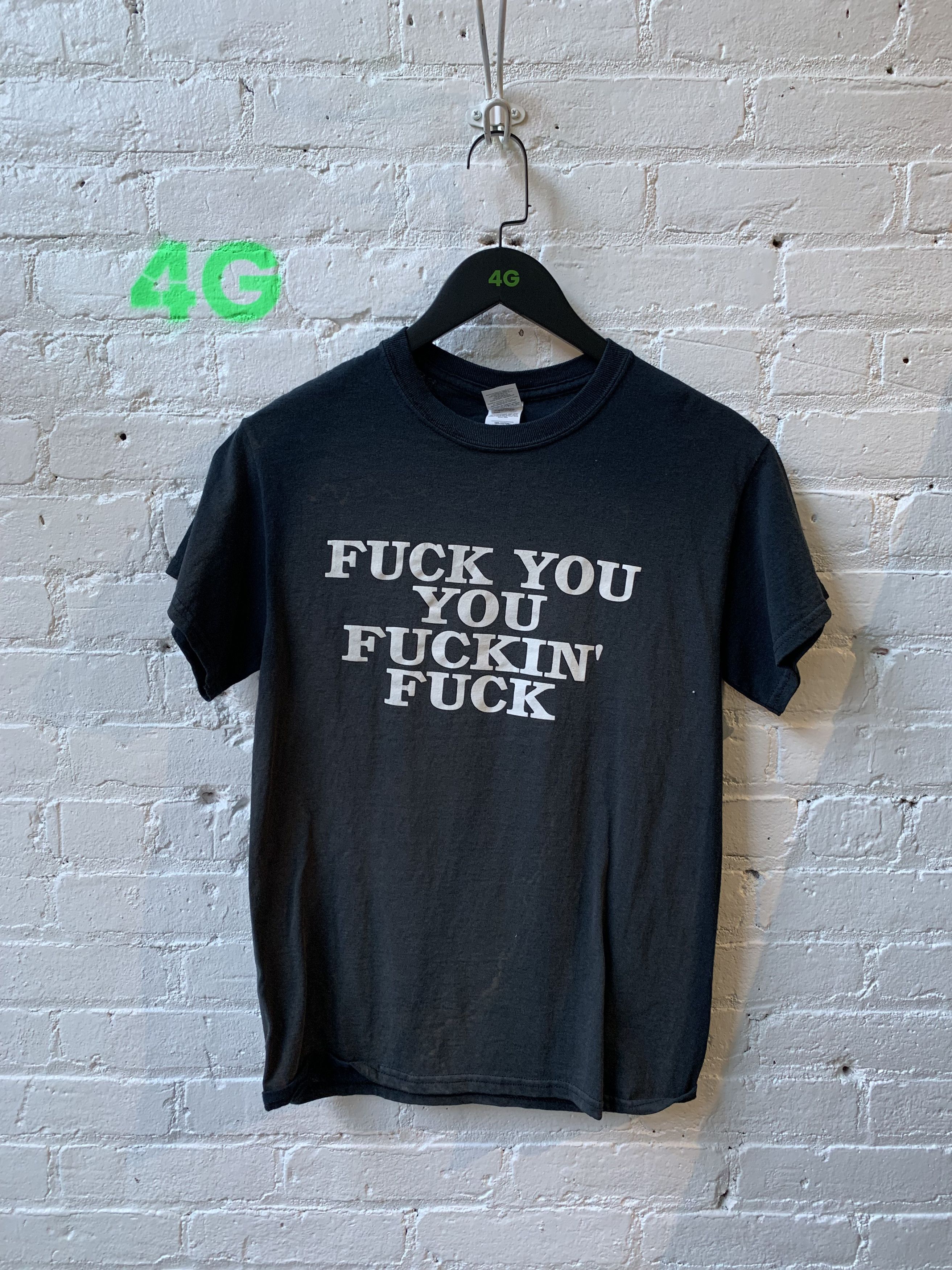 image of Vintage Sunthrashed Rapaport Fuckin Fuck Tee in Black, Men's (Size Small)