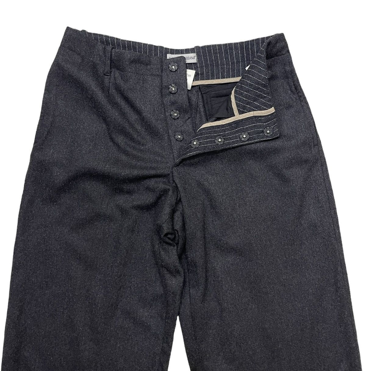 Dolce & Gabbana A832 / 2645 - Wide Leg Wool Baggy Pants Size US 33 - 3 Thumbnail