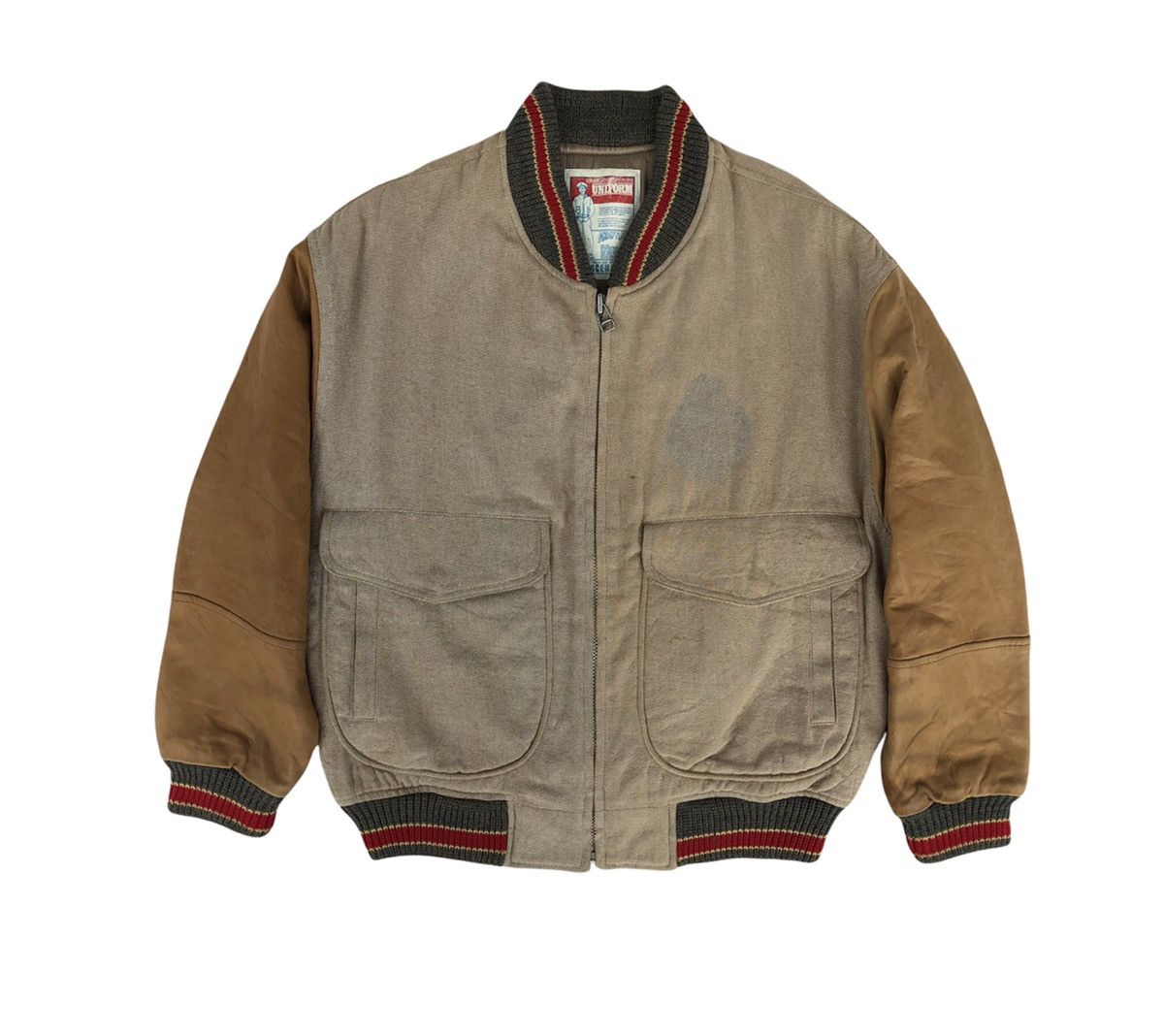 Vintage 🔥Vintage Scene Army/Navy Letterman Jacket Cowhide Leather Size US M / EU 48-50 / 2 - 1 Thumbnail